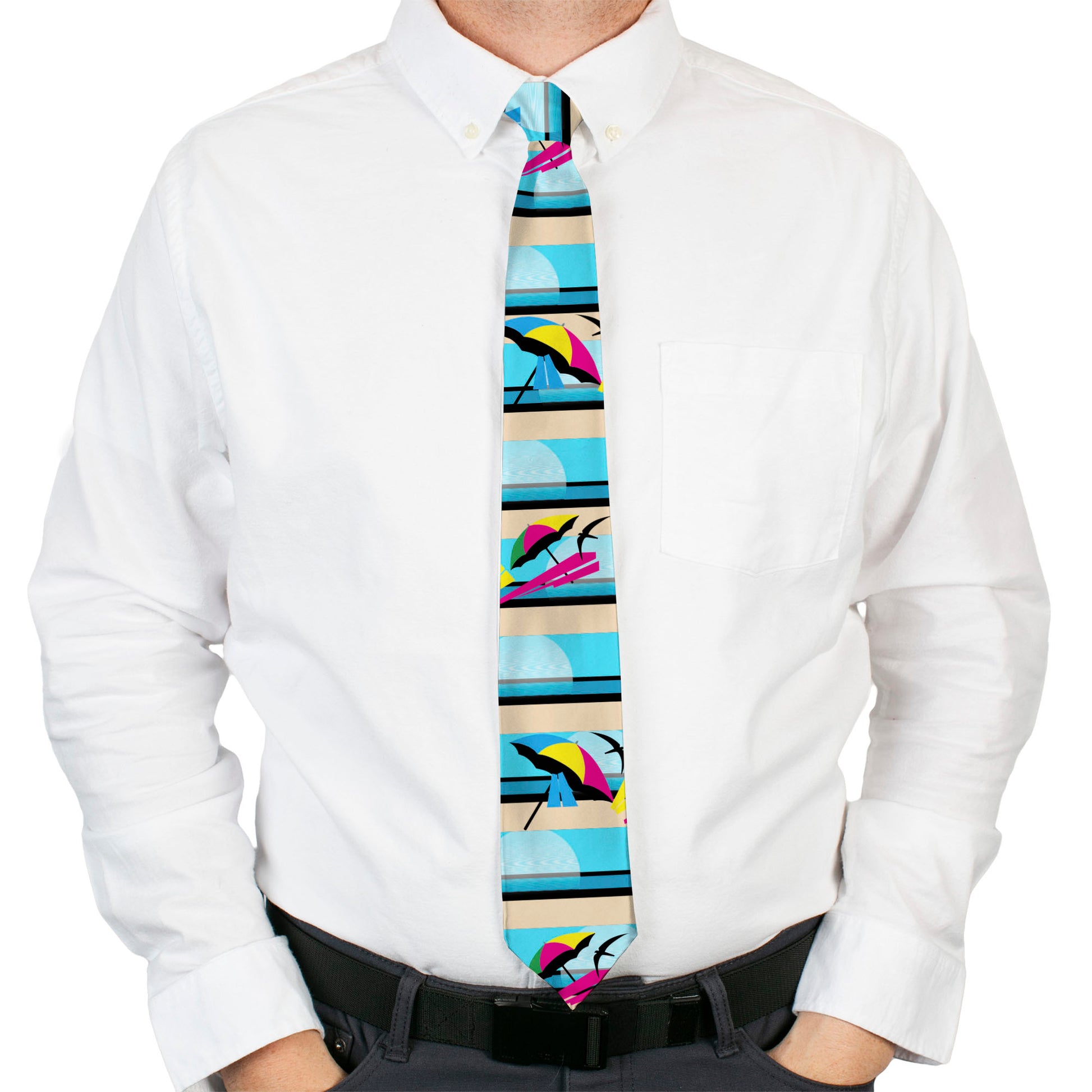Buckle-Down Necktie - Beach Scene 2 Neckties Buckle-Down