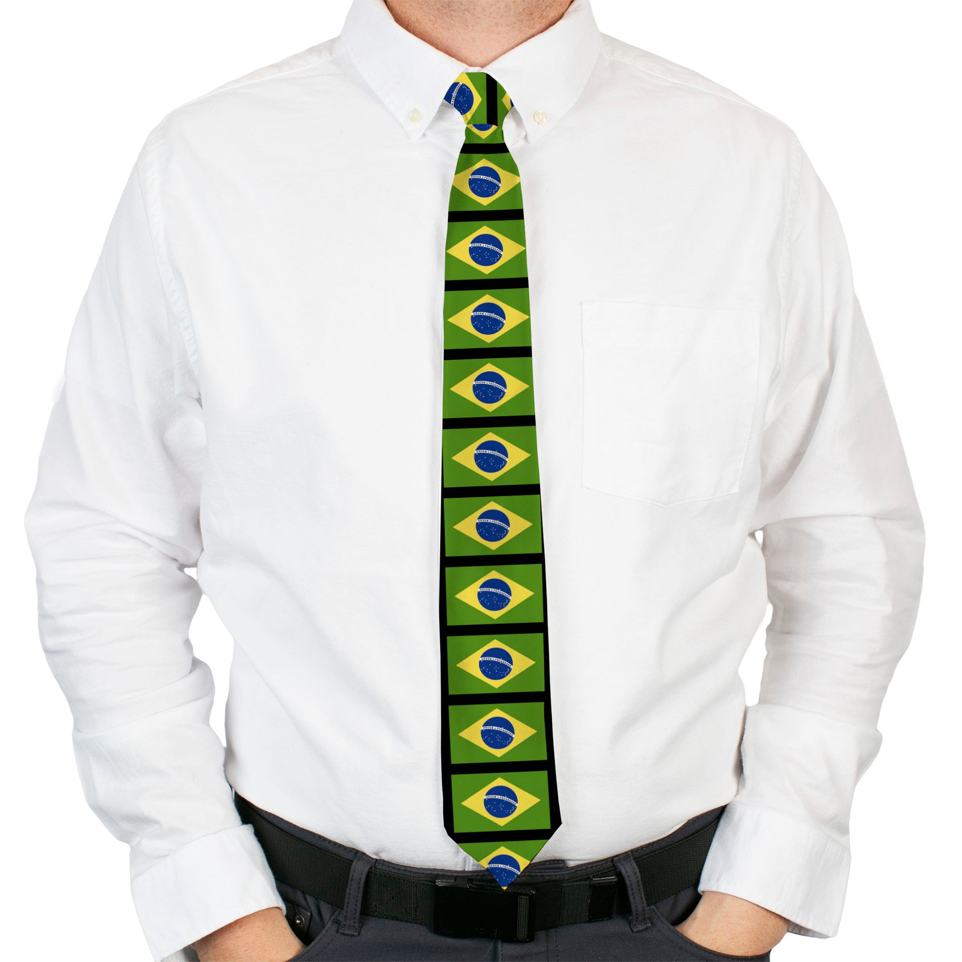Buckle-Down Necktie - Brazil Flags Neckties Buckle-Down