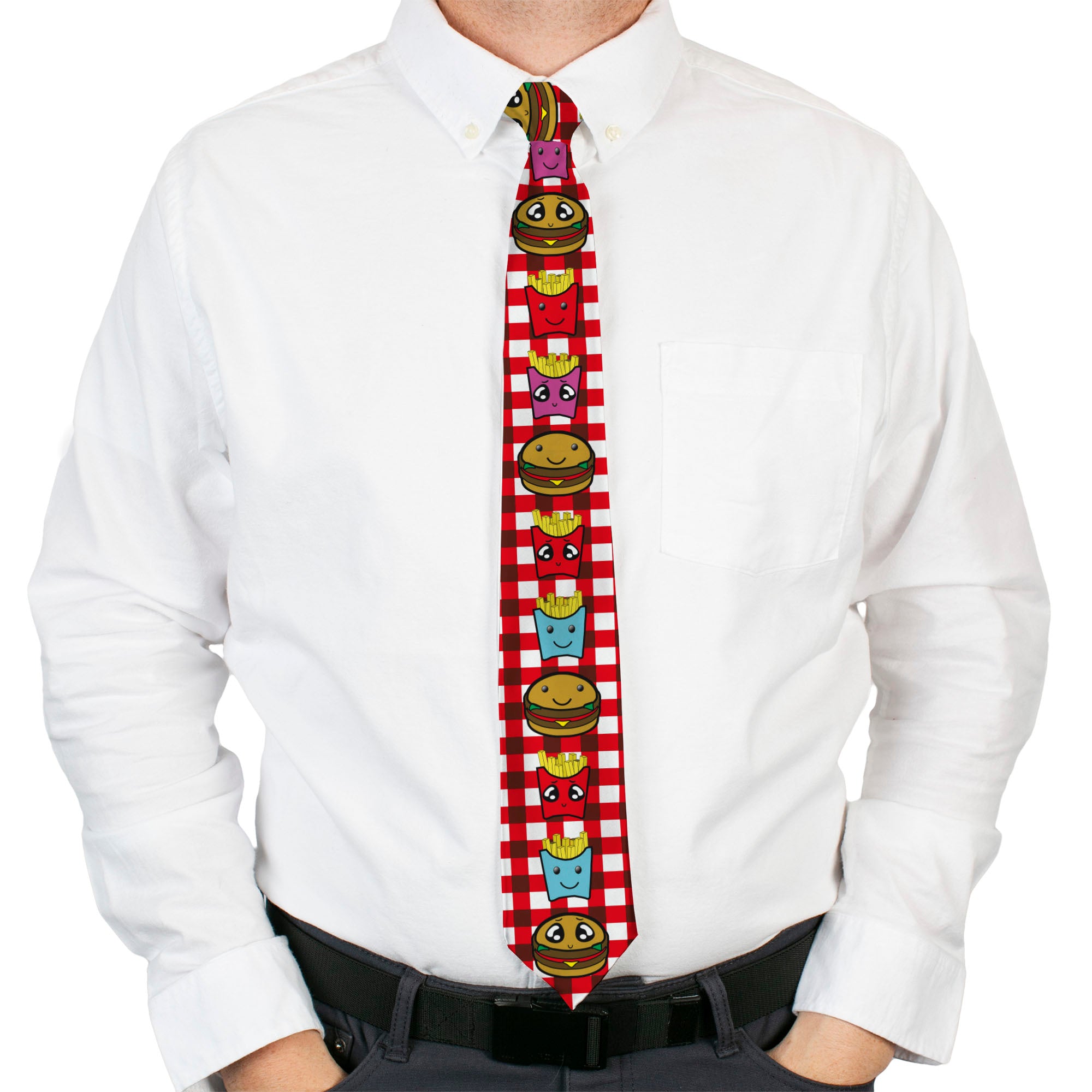 Buckle-Down Necktie - Burger & Fries Cartoon Neckties Buckle-Down