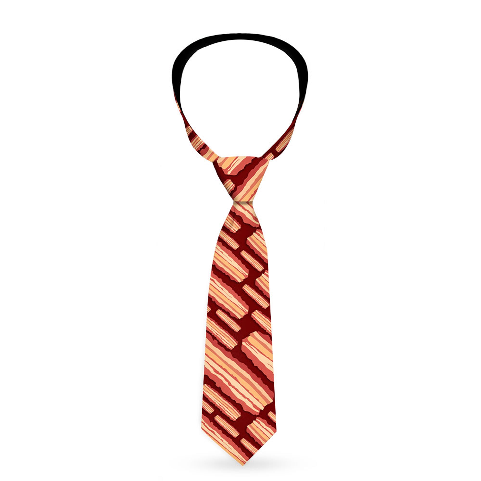 Buckle-Down Necktie - Bacon Slices Maroon Neckties Buckle-Down