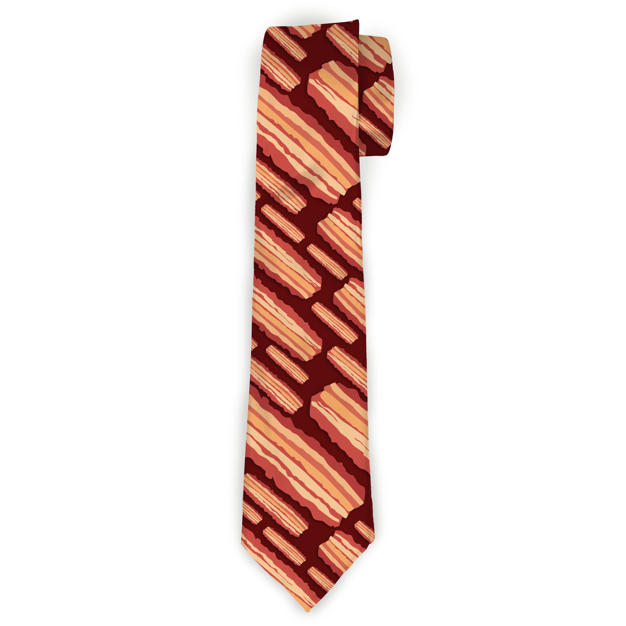 Buckle-Down Necktie - Bacon Slices Maroon Neckties Buckle-Down
