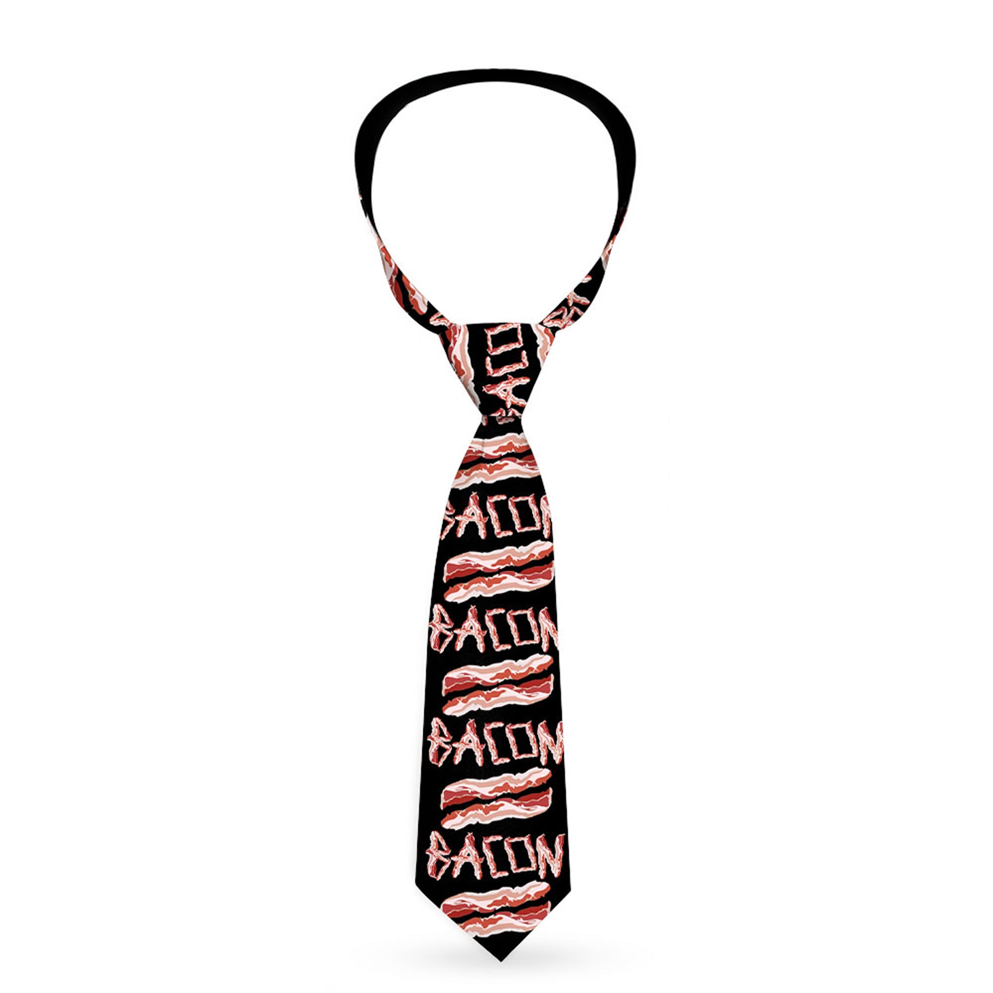 Buckle-Down Necktie - Bacon w/Text2 Neckties Buckle-Down