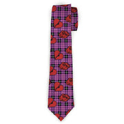 Buckle-Down Necktie - Broken Hearts & Roses w/Fuchsia Plaid Neckties Buckle-Down