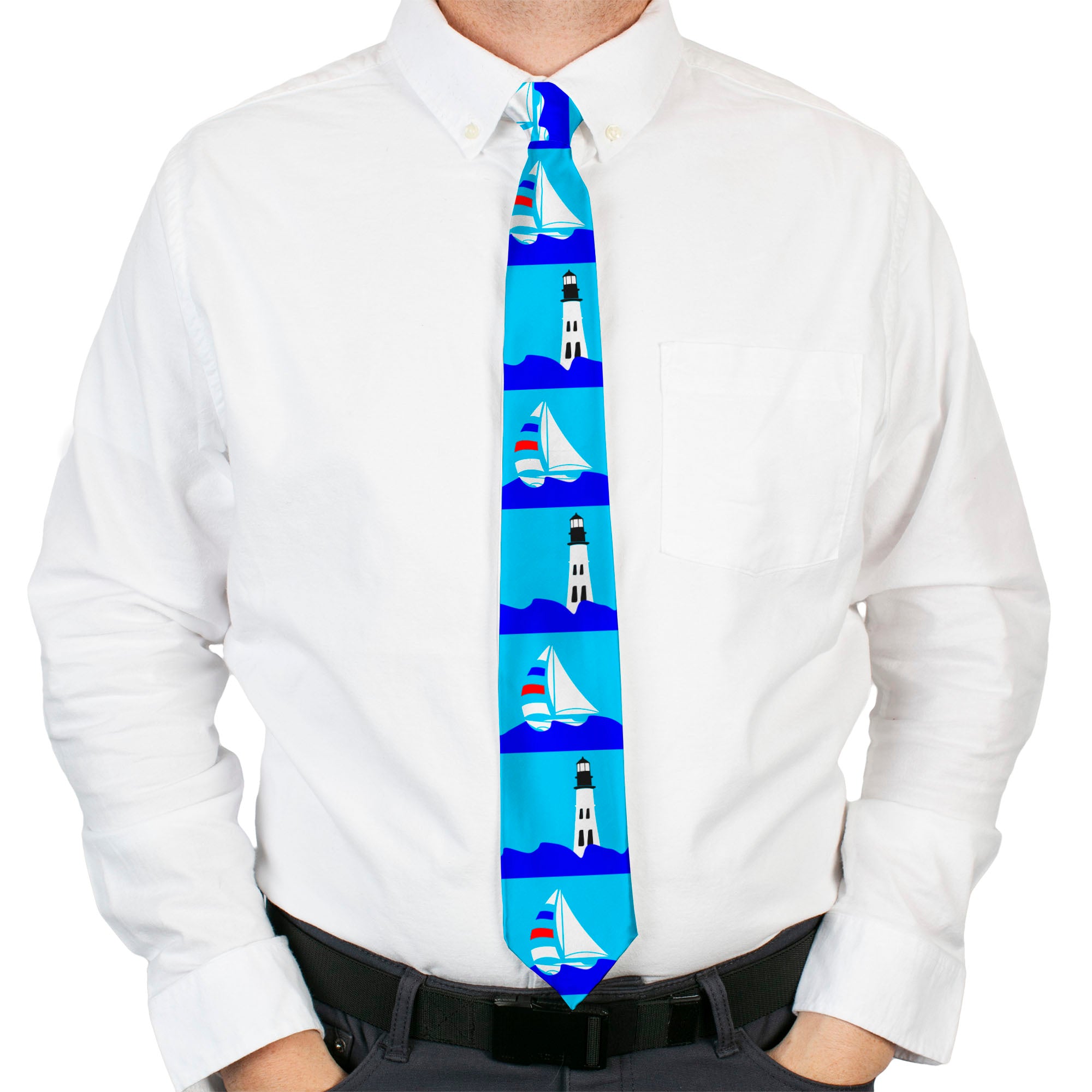 Buckle-Down Necktie - Boats on the Water Neckties Buckle-Down