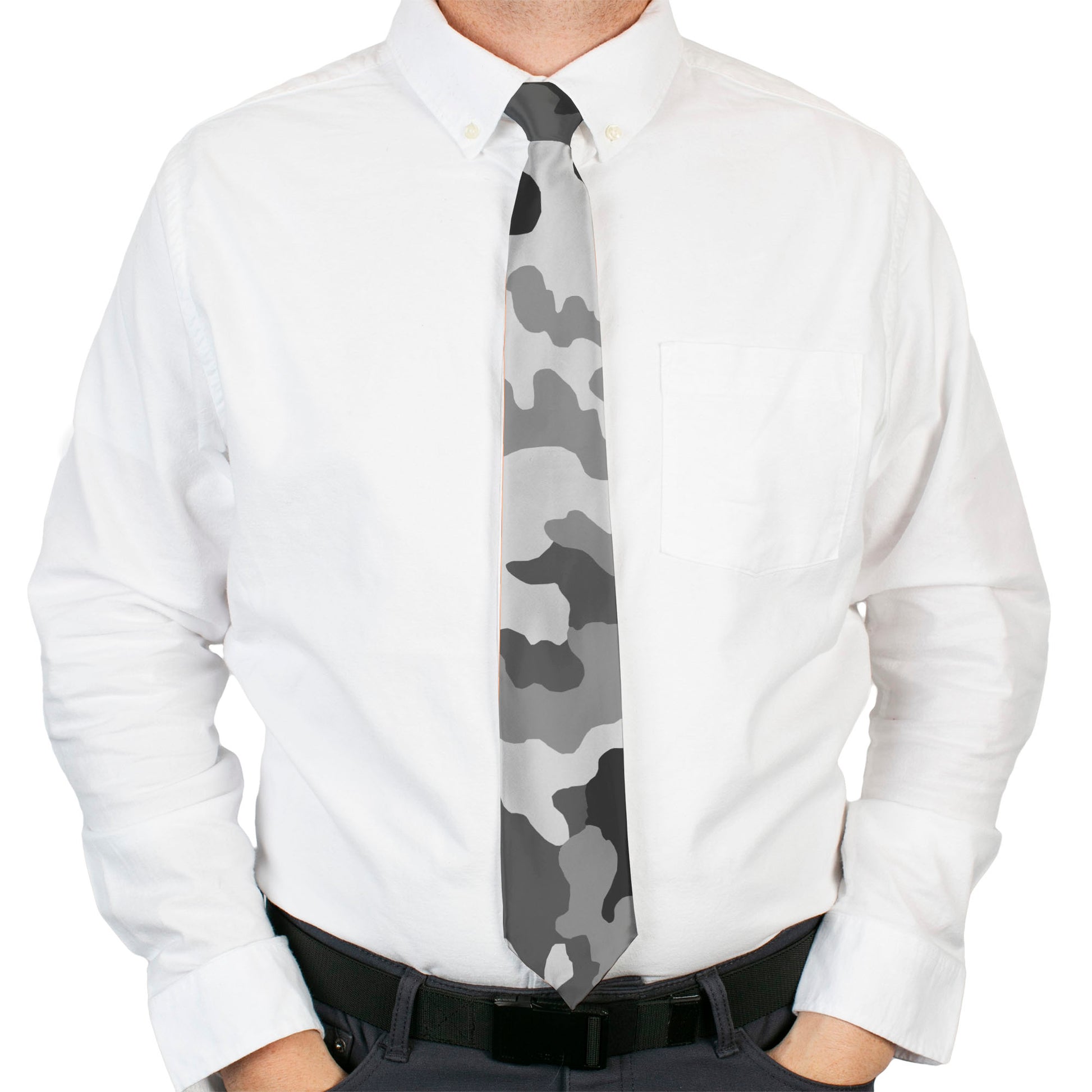 Buckle-Down Necktie - Camo White Neckties Buckle-Down