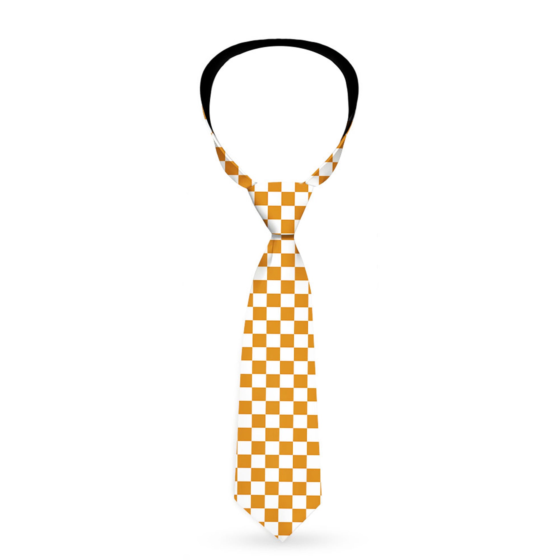 Buckle-Down Necktie - Checker White/TN Orange Neckties Buckle-Down