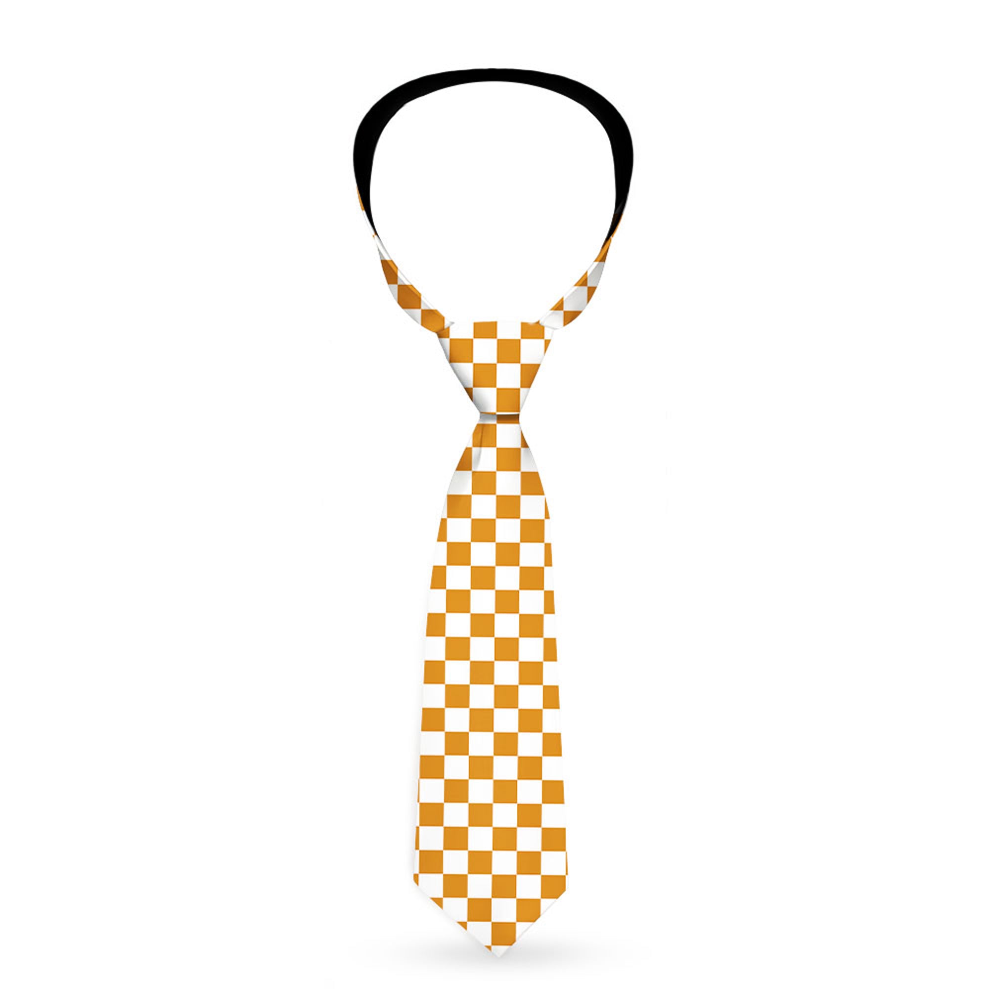 Buckle-Down Necktie - Checker White/TN Orange Neckties Buckle-Down