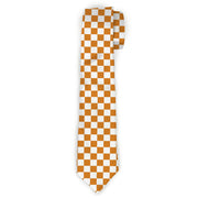 Buckle-Down Necktie - Checker White/TN Orange Neckties Buckle-Down