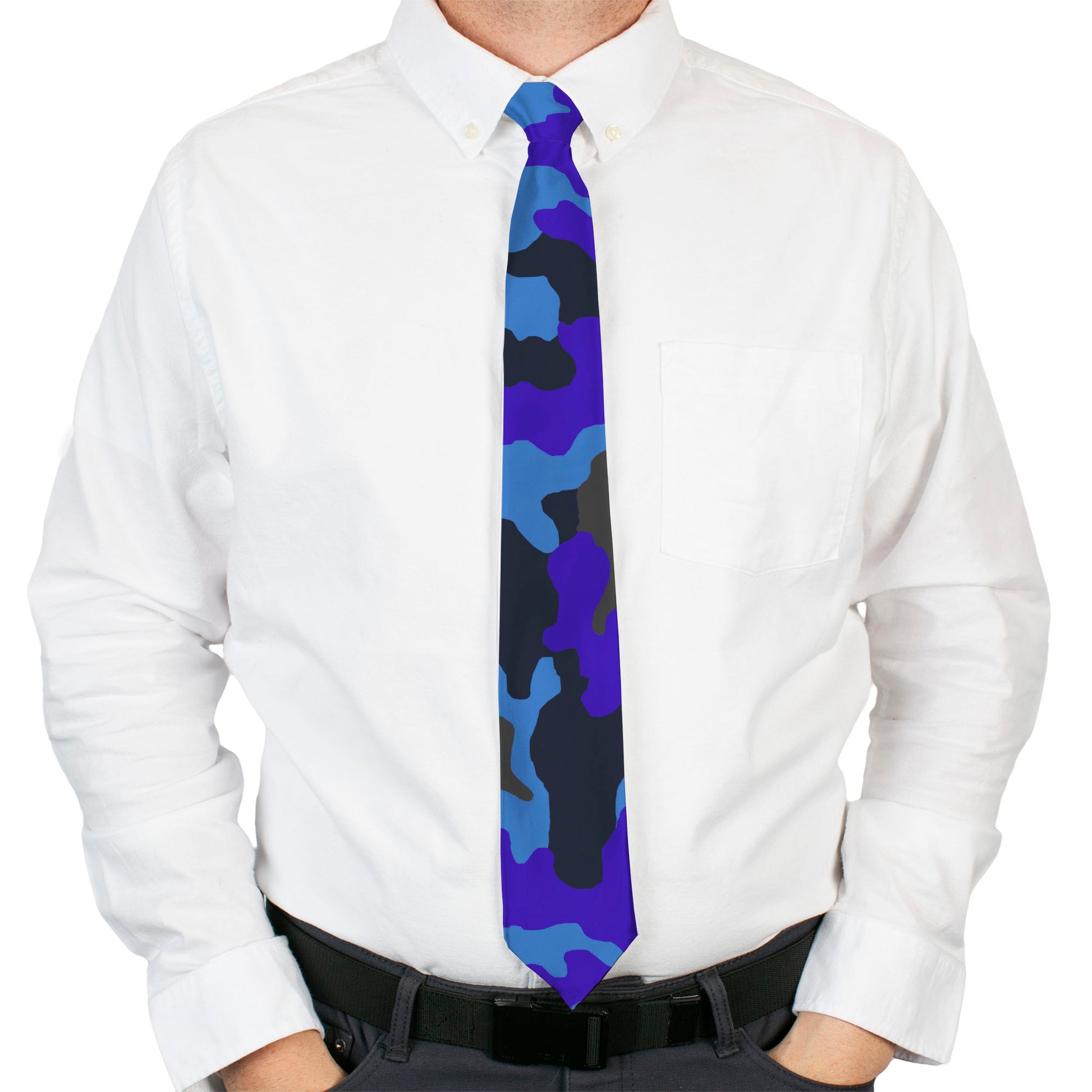 Buckle-Down Necktie - Camo Blue Neckties Buckle-Down