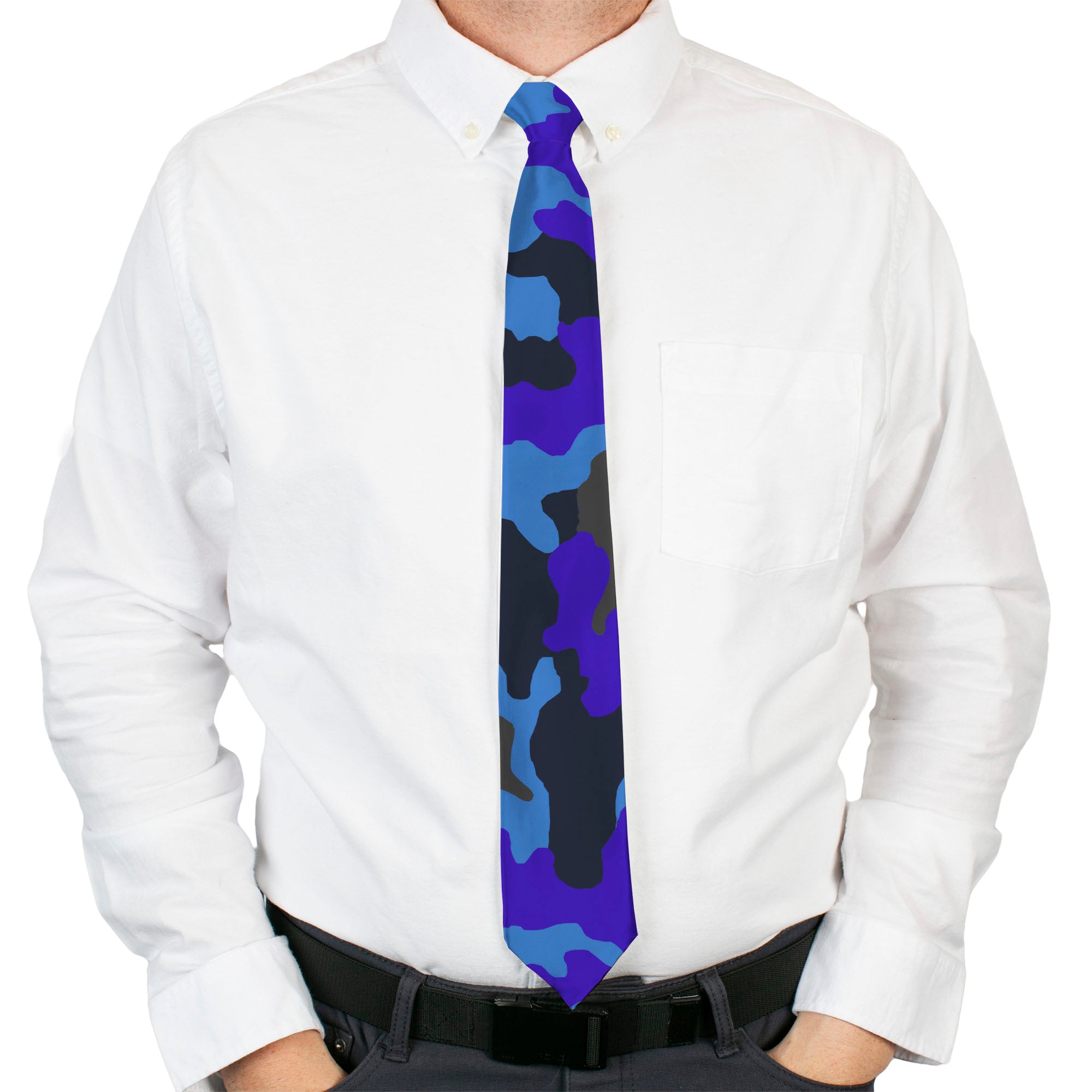 Buckle-Down Necktie - Camo Blue Neckties Buckle-Down