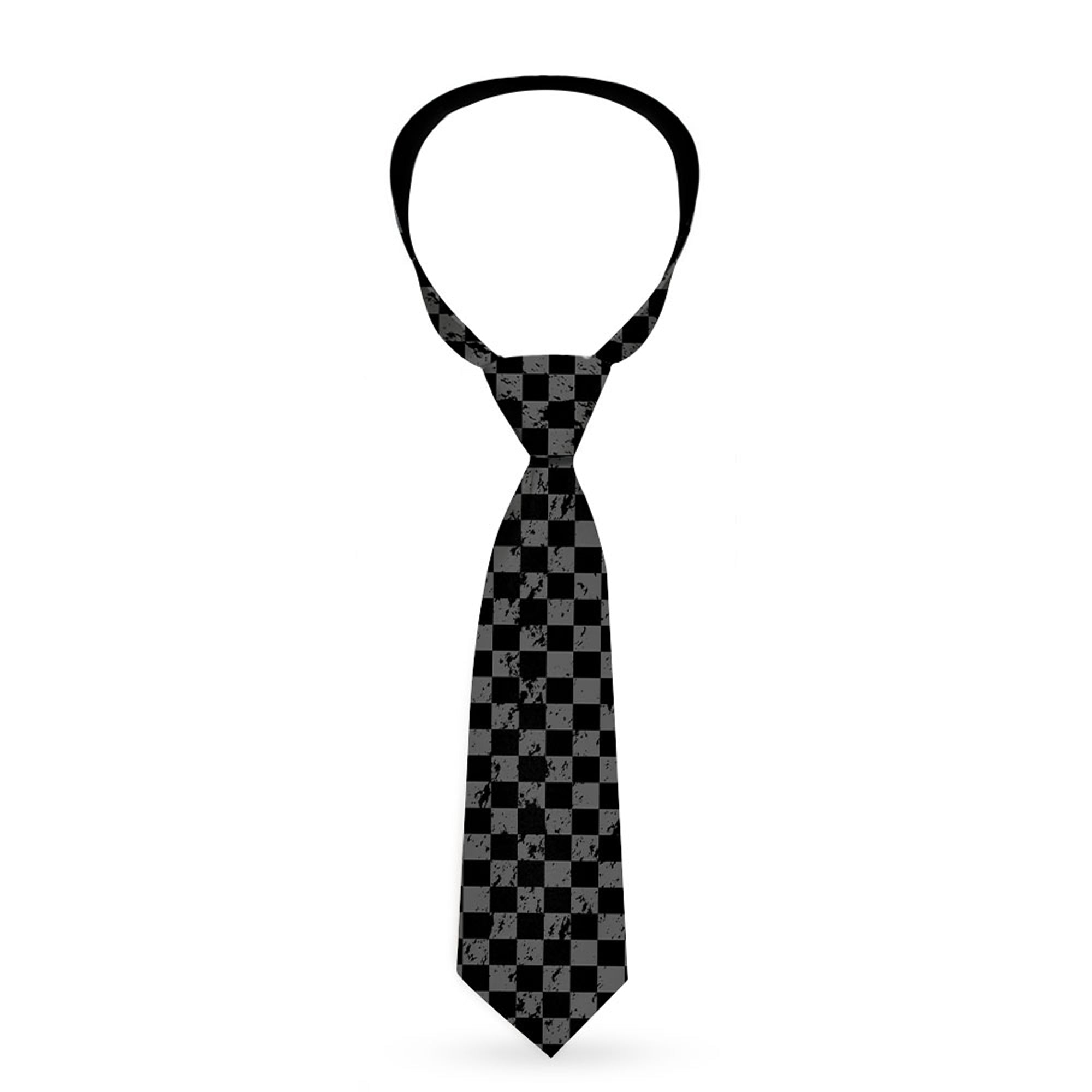 Necktie Standard - Checker Weathered Black/Gray Neckties Buckle-Down