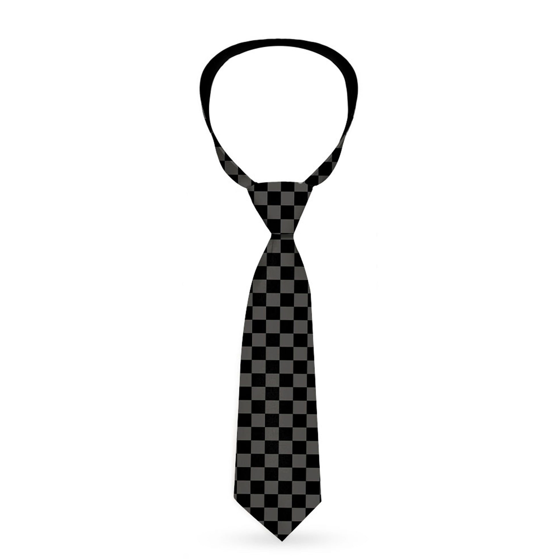 Buckle-Down Necktie - Checker Black/Gray Neckties Buckle-Down