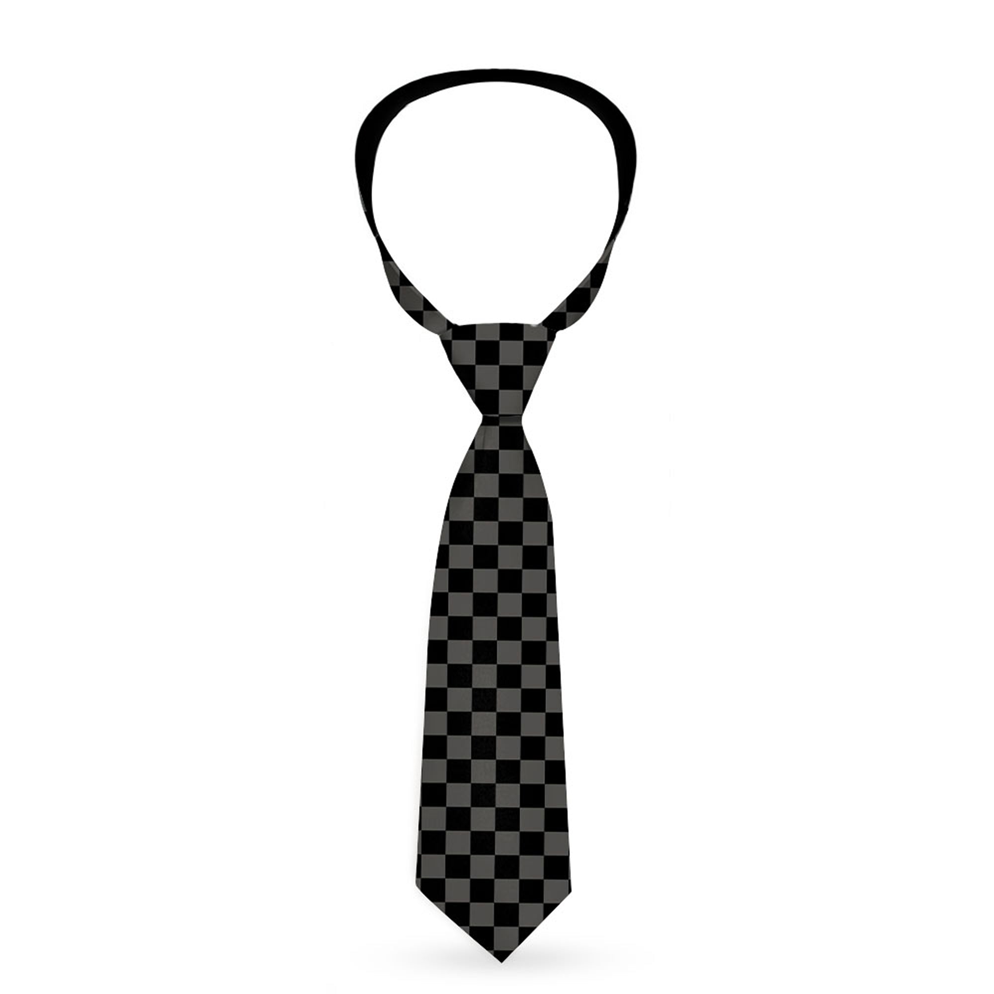 Buckle-Down Necktie - Checker Black/Gray Neckties Buckle-Down