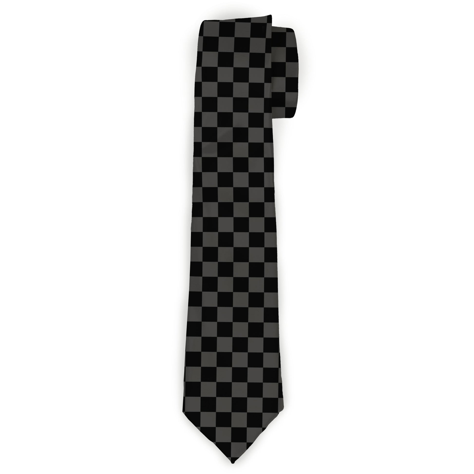 Buckle-Down Necktie - Checker Black/Gray Neckties Buckle-Down
