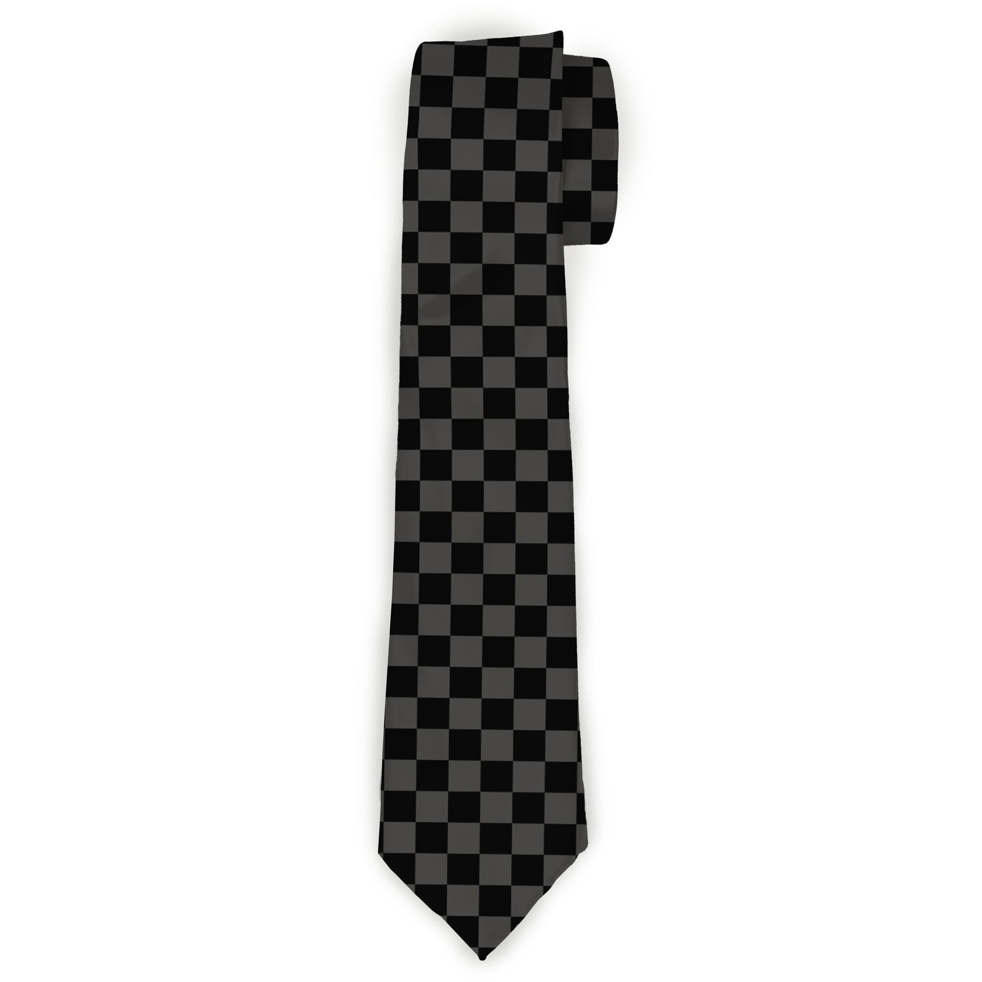 Buckle-Down Necktie - Checker Black/Gray Neckties Buckle-Down