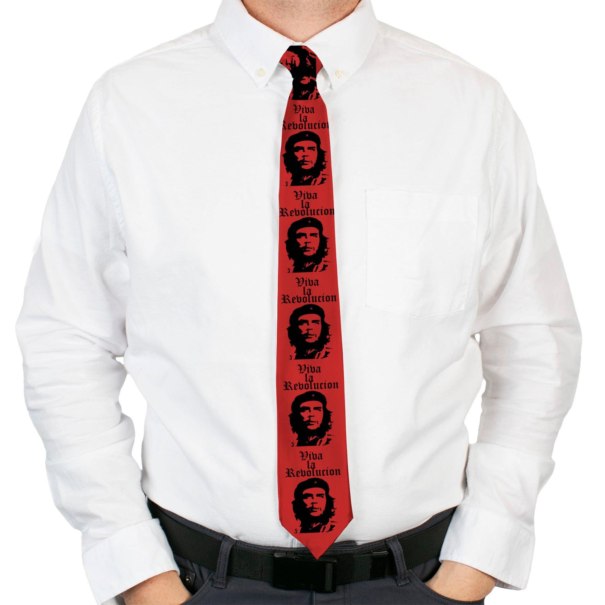 Buckle-Down Necktie - Che Red/Black Neckties Buckle-Down