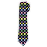 Buckle-Down Necktie - Checker Black/Multi Pastel Neckties Buckle-Down