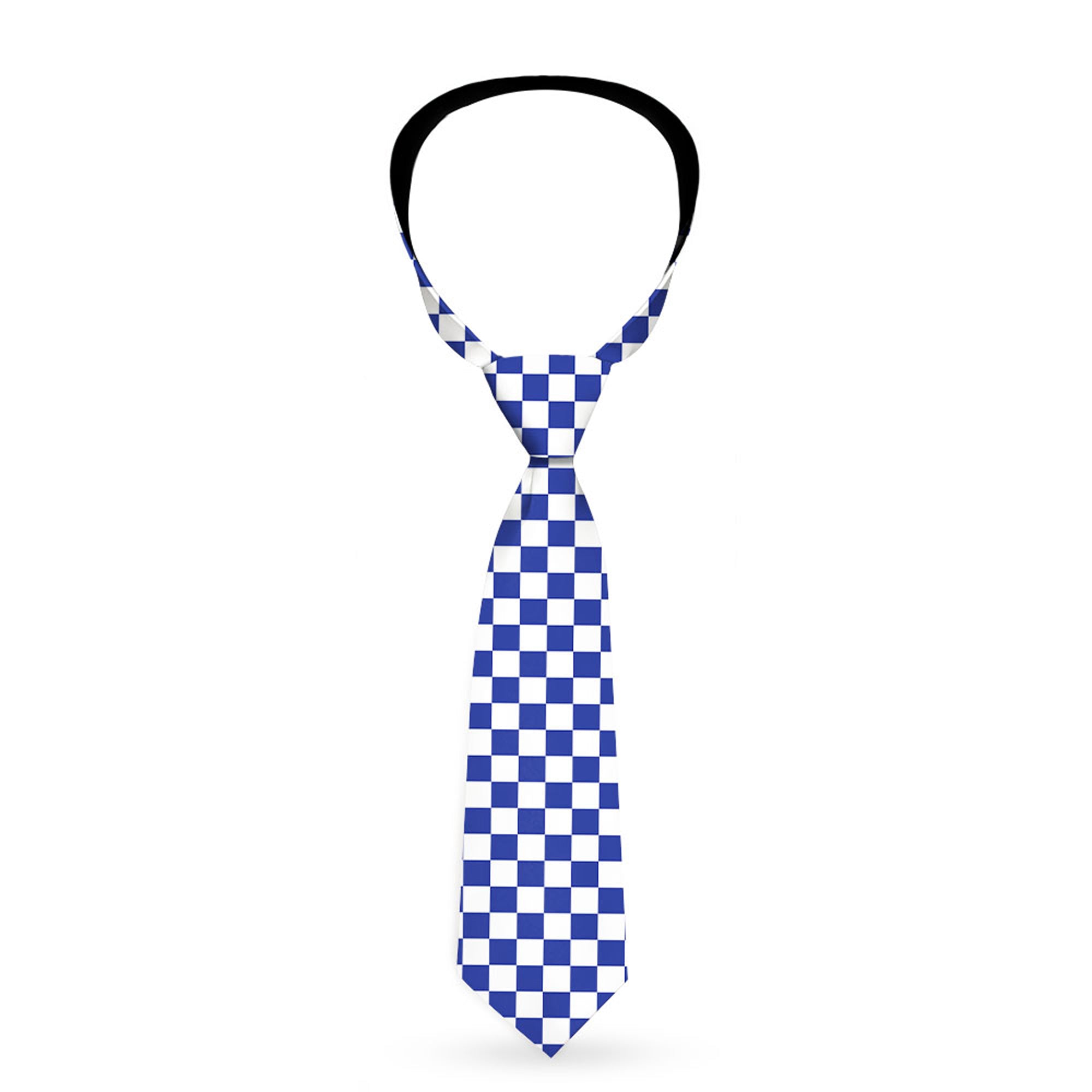 Buckle-Down Necktie - Checker BlueKU/White Neckties Buckle-Down