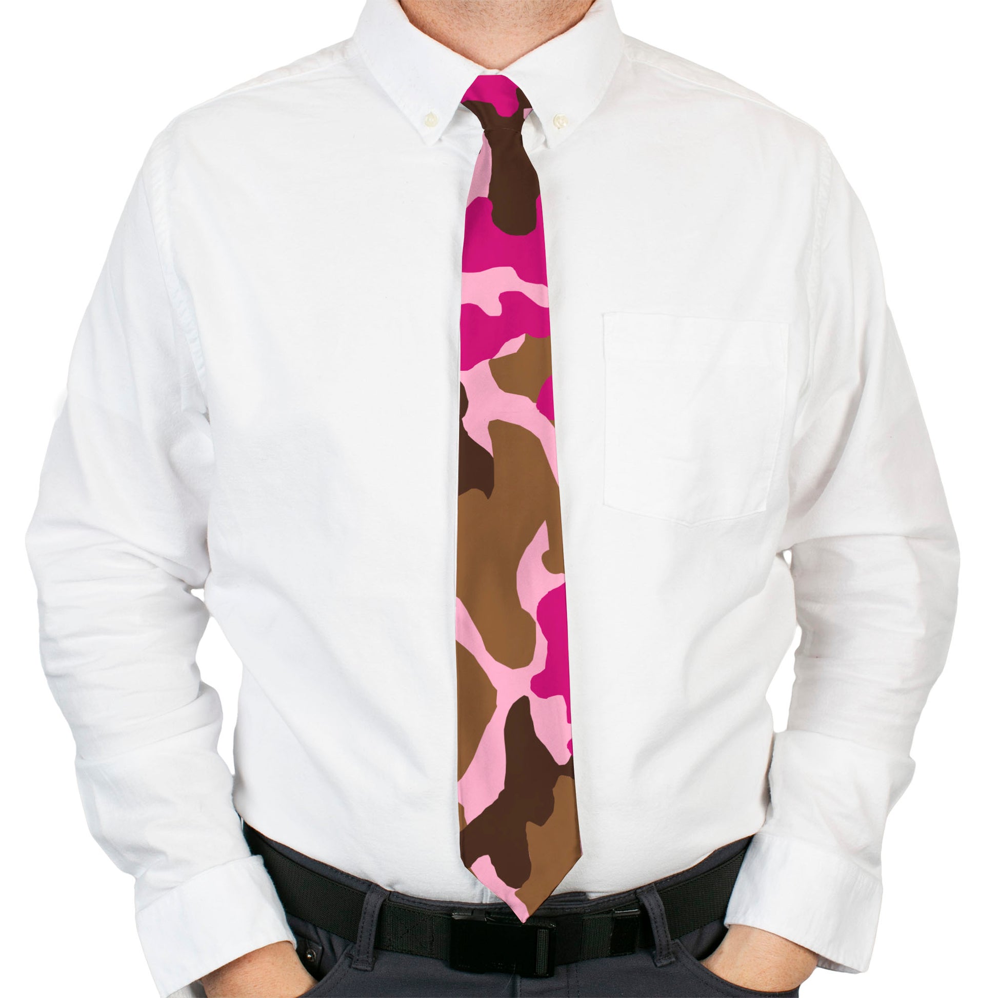 Buckle-Down Necktie - Camo Pink Neckties Buckle-Down