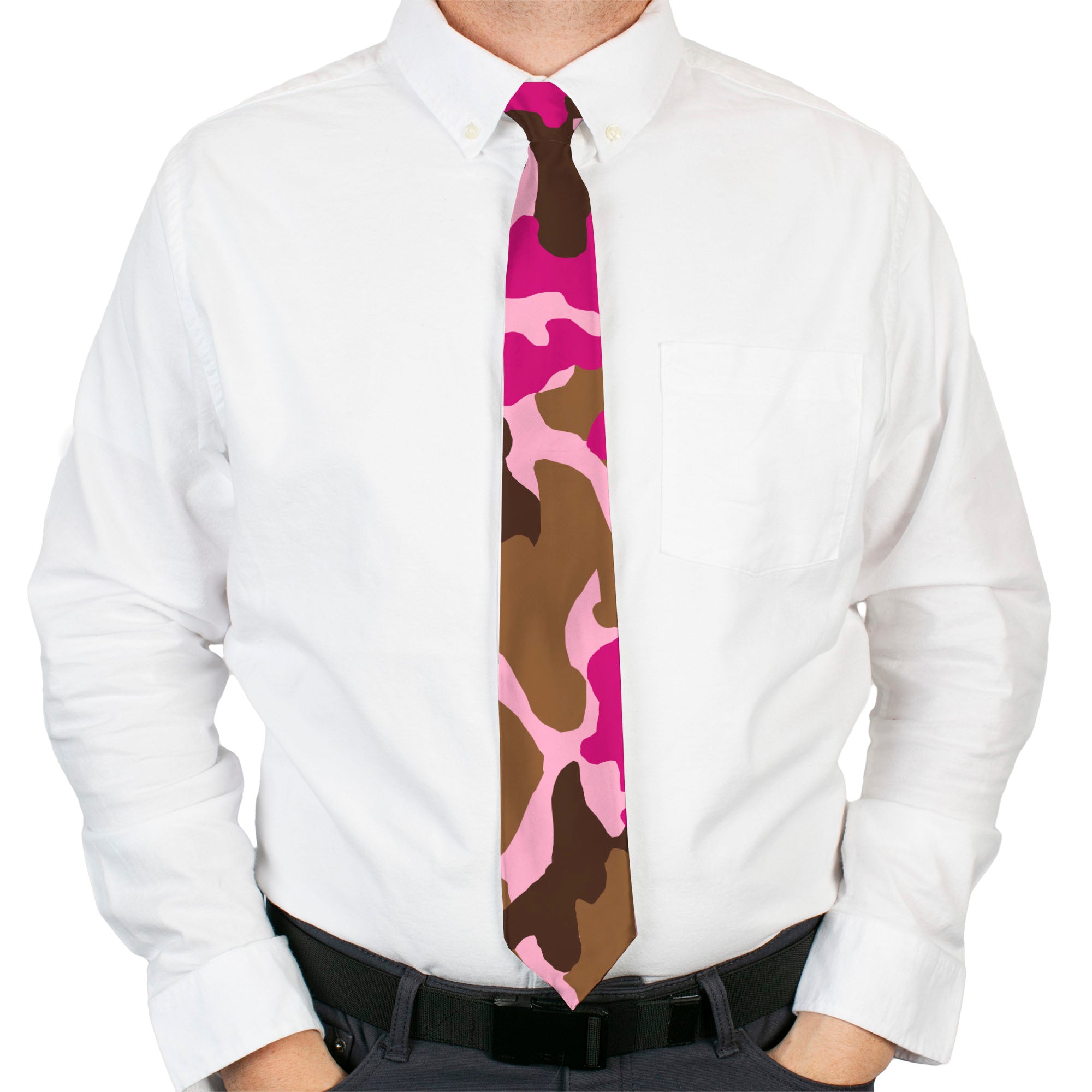 Buckle-Down Necktie - Camo Pink Neckties Buckle-Down