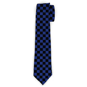 Buckle-Down Necktie - Checker Black/Royal 288C Neckties Buckle-Down