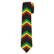 Necktie Standard - Chevron Weave Black/Rasta Neckties Buckle-Down