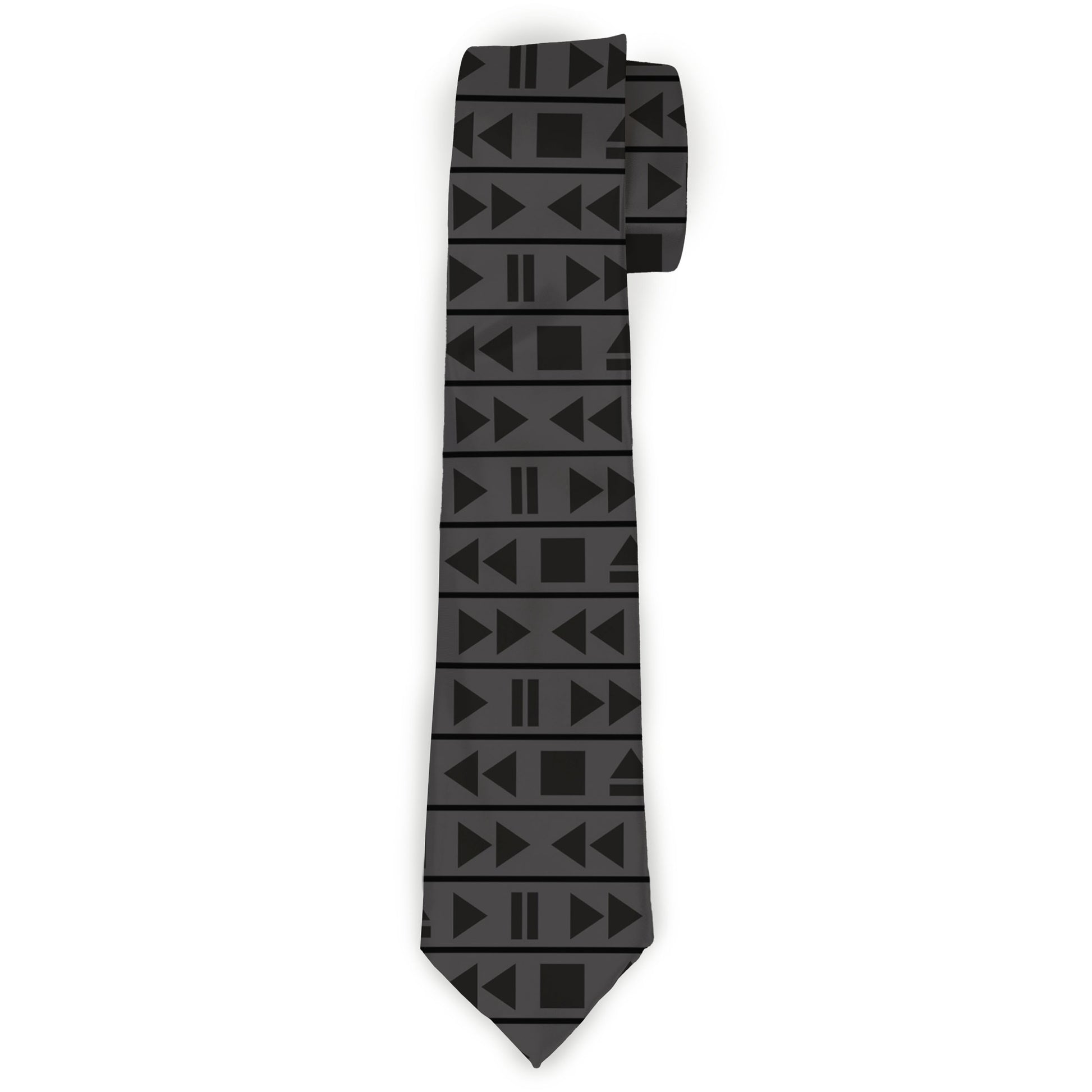 Buckle-Down Necktie - Control Buttons Black/Gray Neckties Buckle-Down