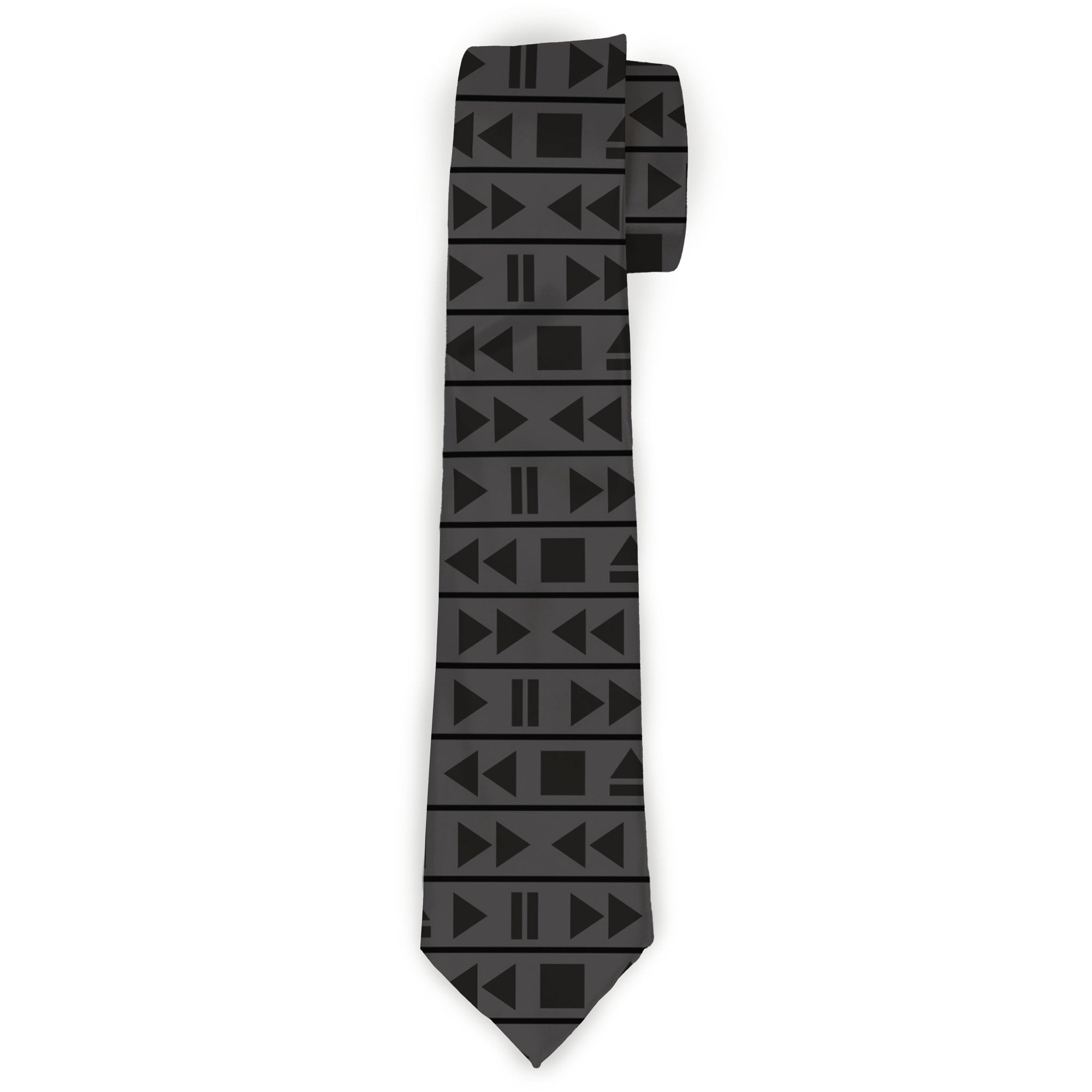 Buckle-Down Necktie - Control Buttons Black/Gray Neckties Buckle-Down
