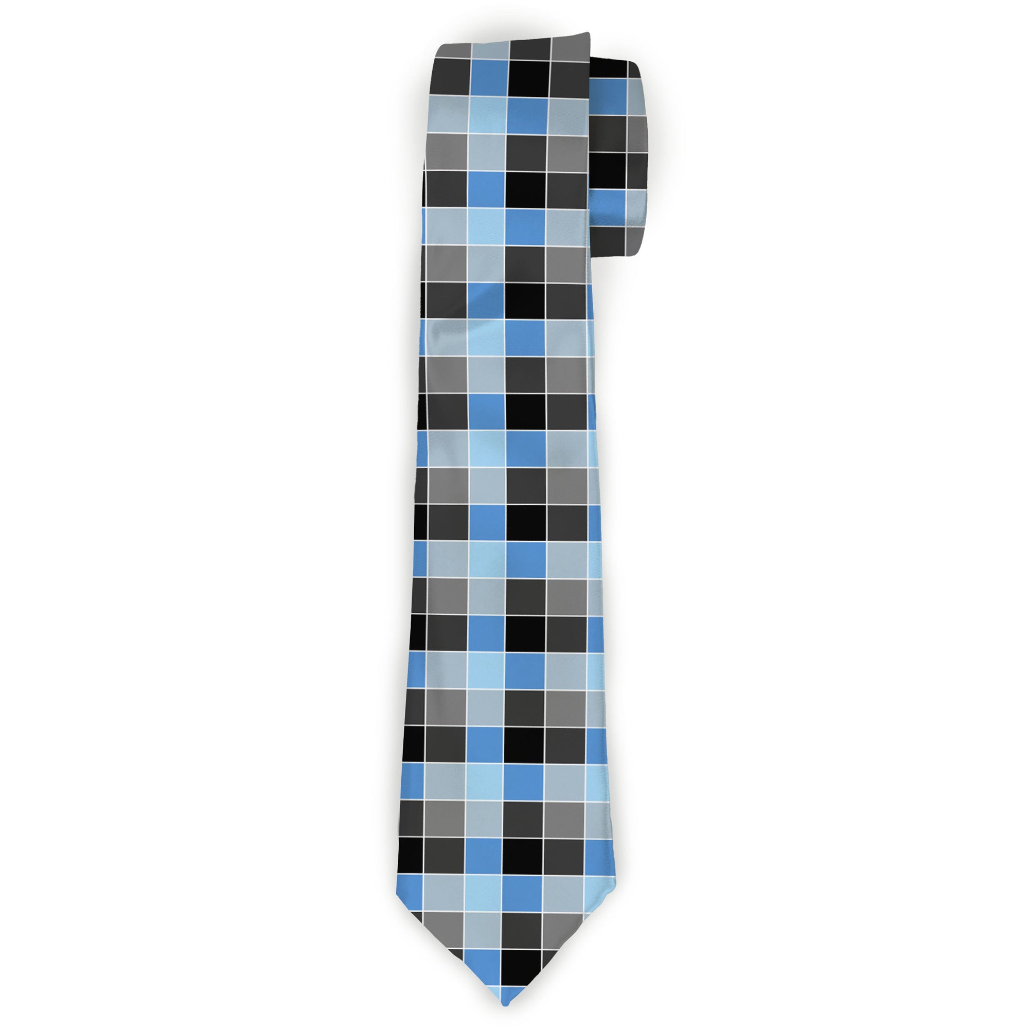 Buckle-Down Necktie - Checker Mosaic Blue Neckties Buckle-Down