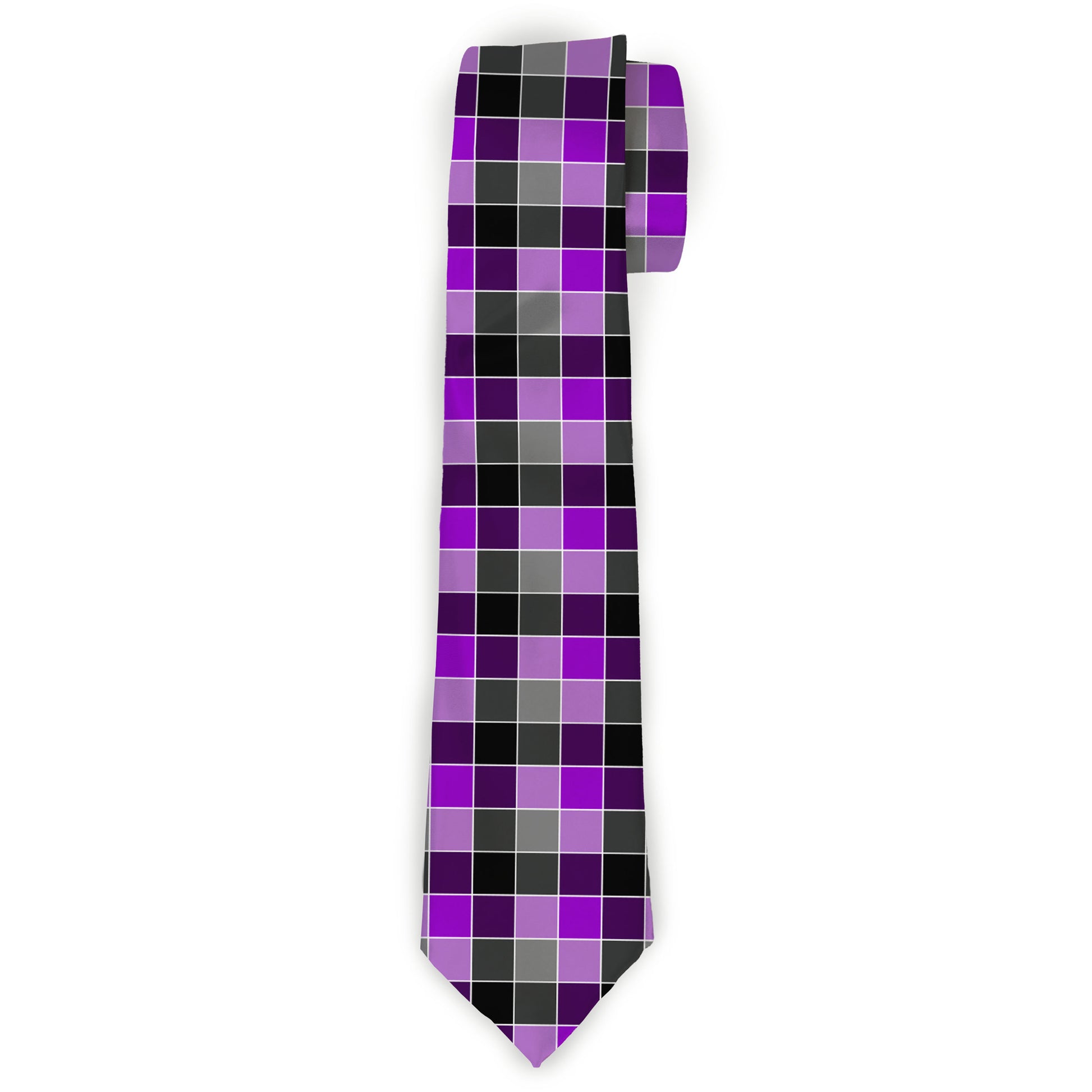 Buckle-Down Necktie - Checker Mosaic Purple Neckties Buckle-Down