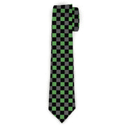 Buckle-Down Necktie - Checker Black/Gray/2 Green Neckties Buckle-Down