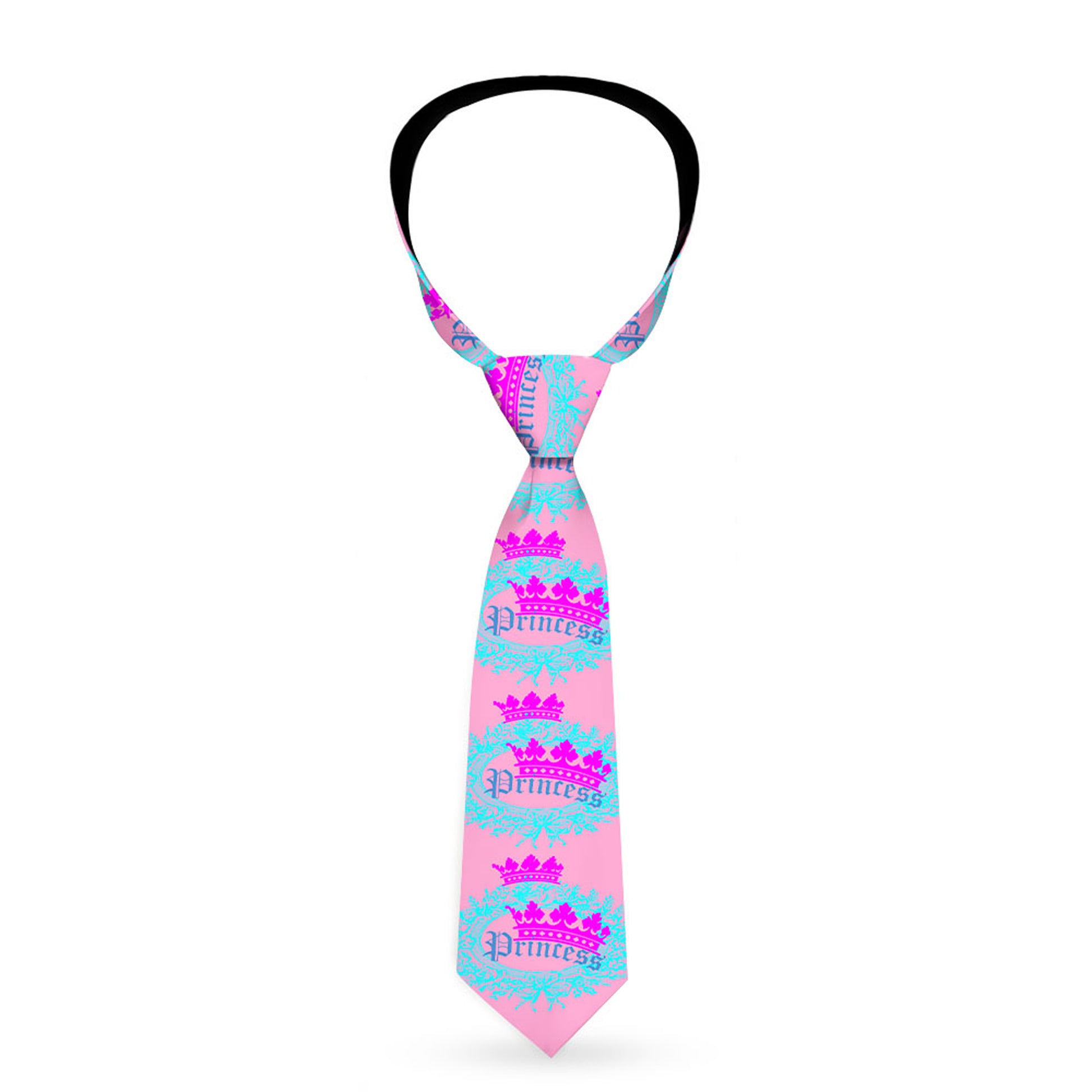 Buckle-Down Necktie - Crown Princess Oval Pink/Turquoise Neckties Buckle-Down