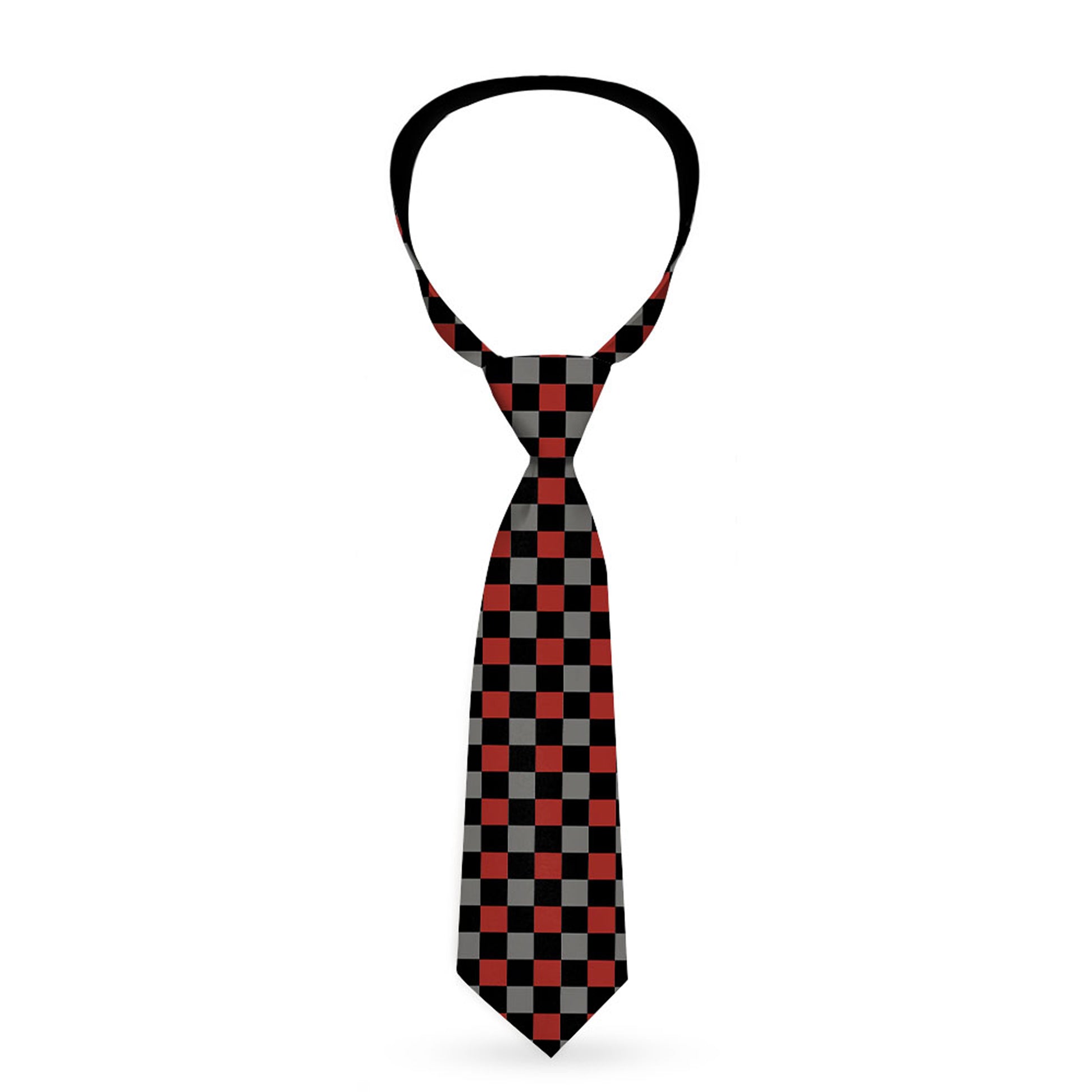 Necktie Standard - Checker Black/Gray/1 Red Neckties Buckle-Down