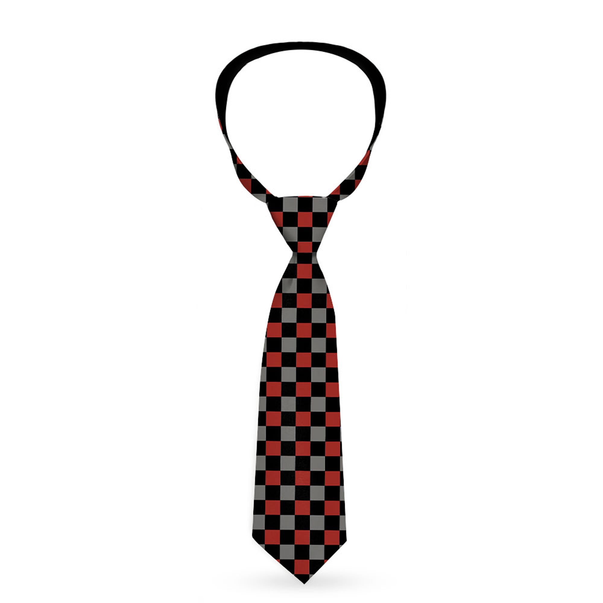 Necktie Standard - Checker Black/Gray/1 Red Neckties Buckle-Down