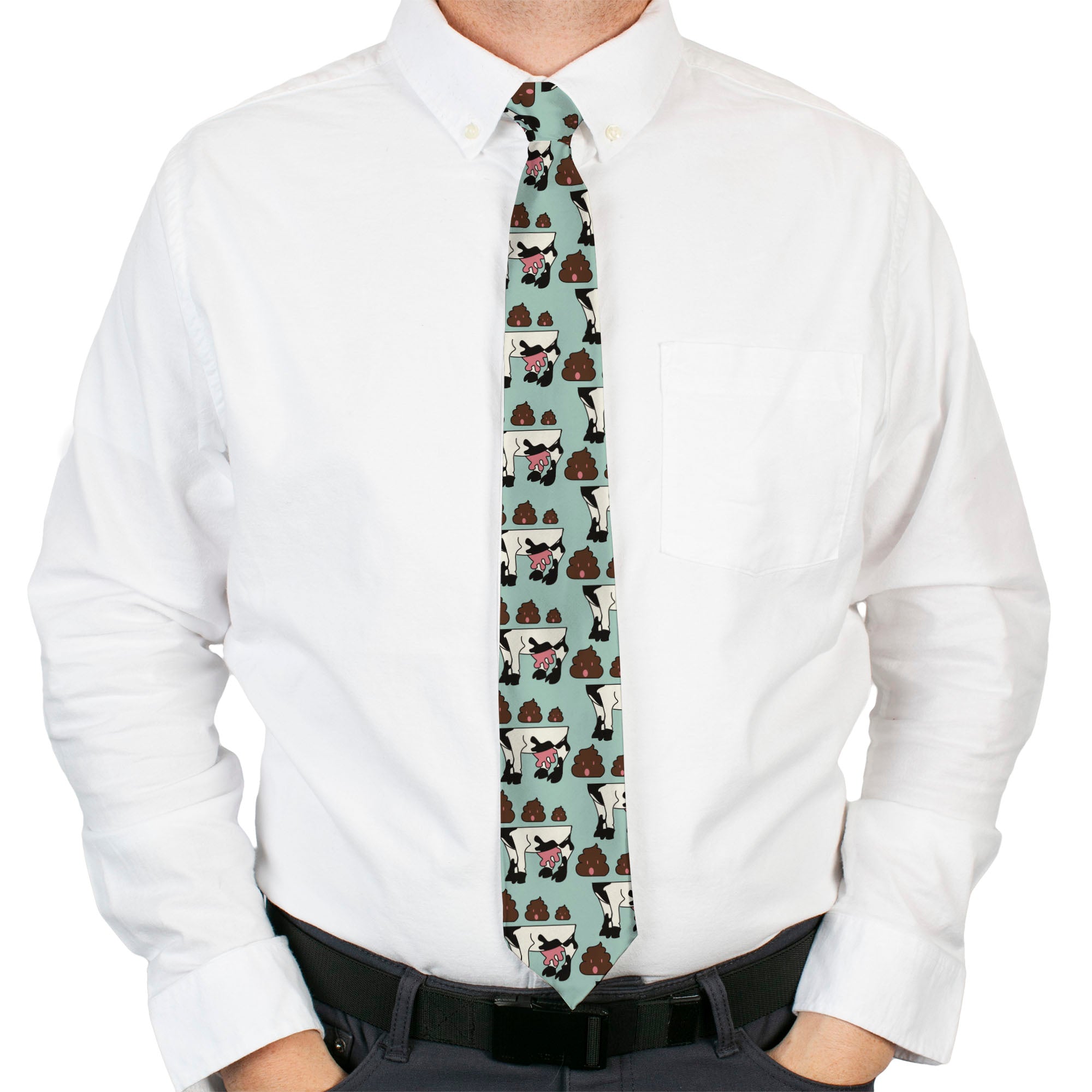 Buckle-Down Necktie - Cow Poops Color Neckties Buckle-Down