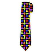 Buckle-Down Necktie - Diamonds Black/Multi Neon Neckties Buckle-Down