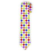 Buckle-Down Necktie - Diamonds White/Multi Neon Neckties Buckle-Down