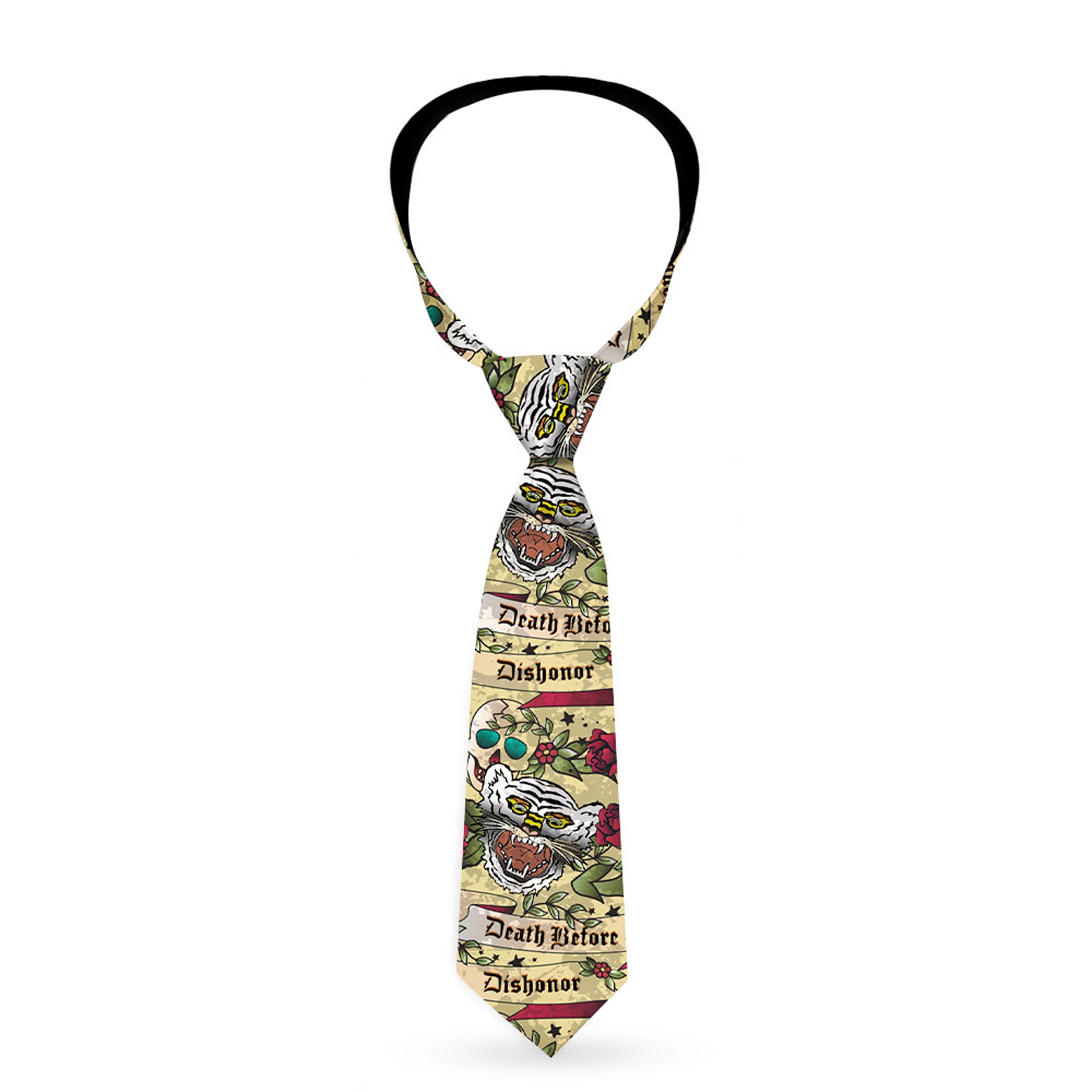 Buckle-Down Necktie - Death Before Dishonor Tan Neckties Buckle-Down