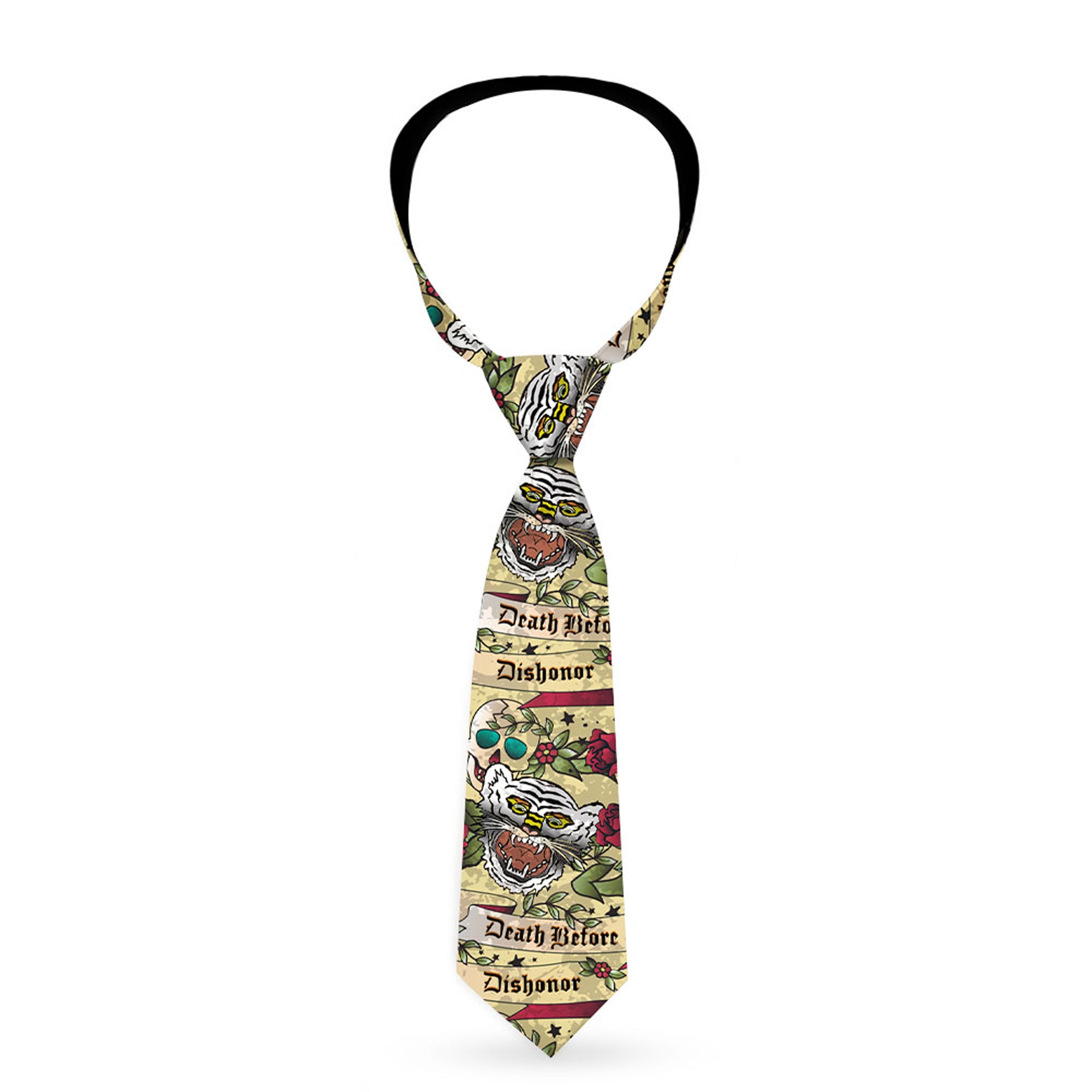 Buckle-Down Necktie - Death Before Dishonor Tan Neckties Buckle-Down