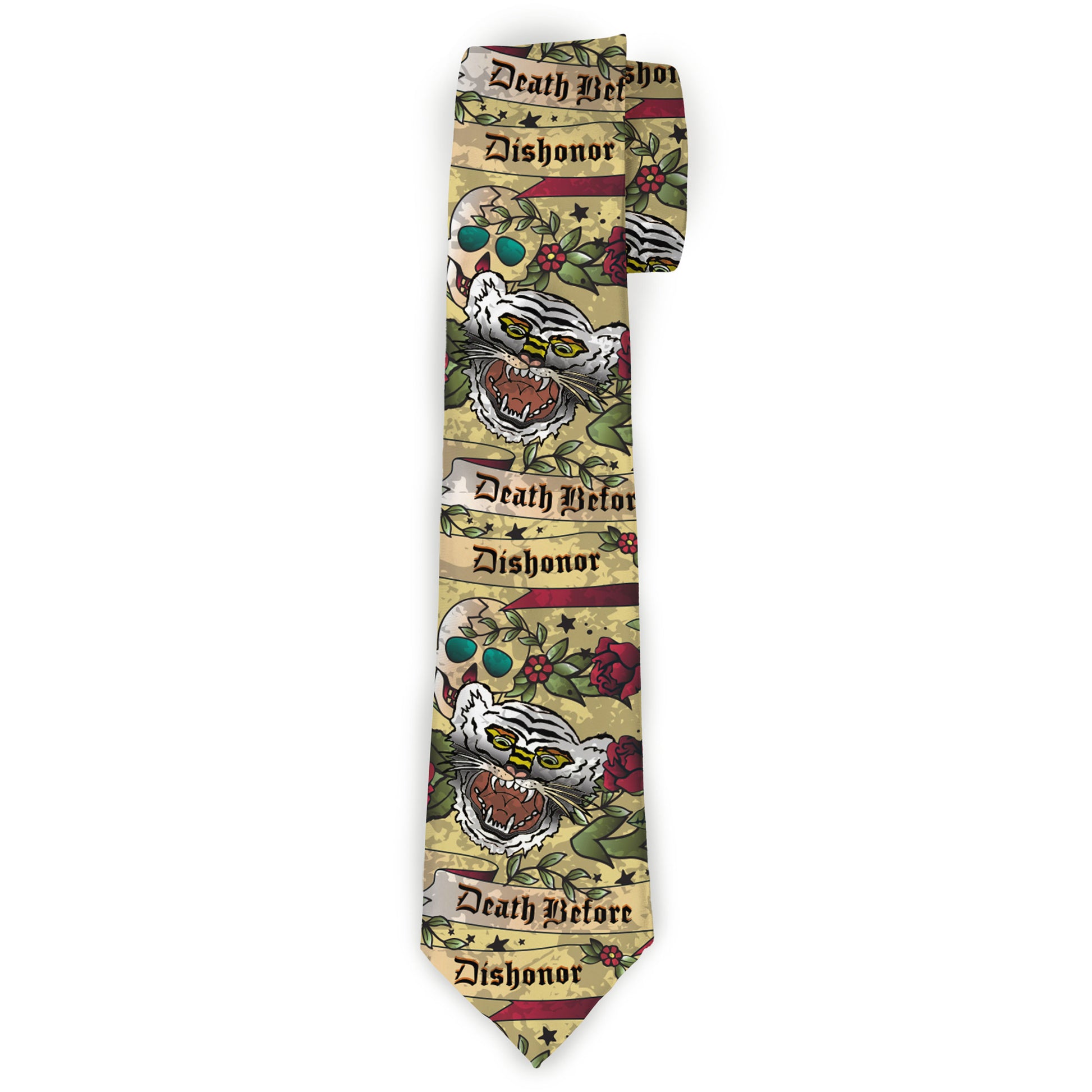 Buckle-Down Necktie - Death Before Dishonor Tan Neckties Buckle-Down