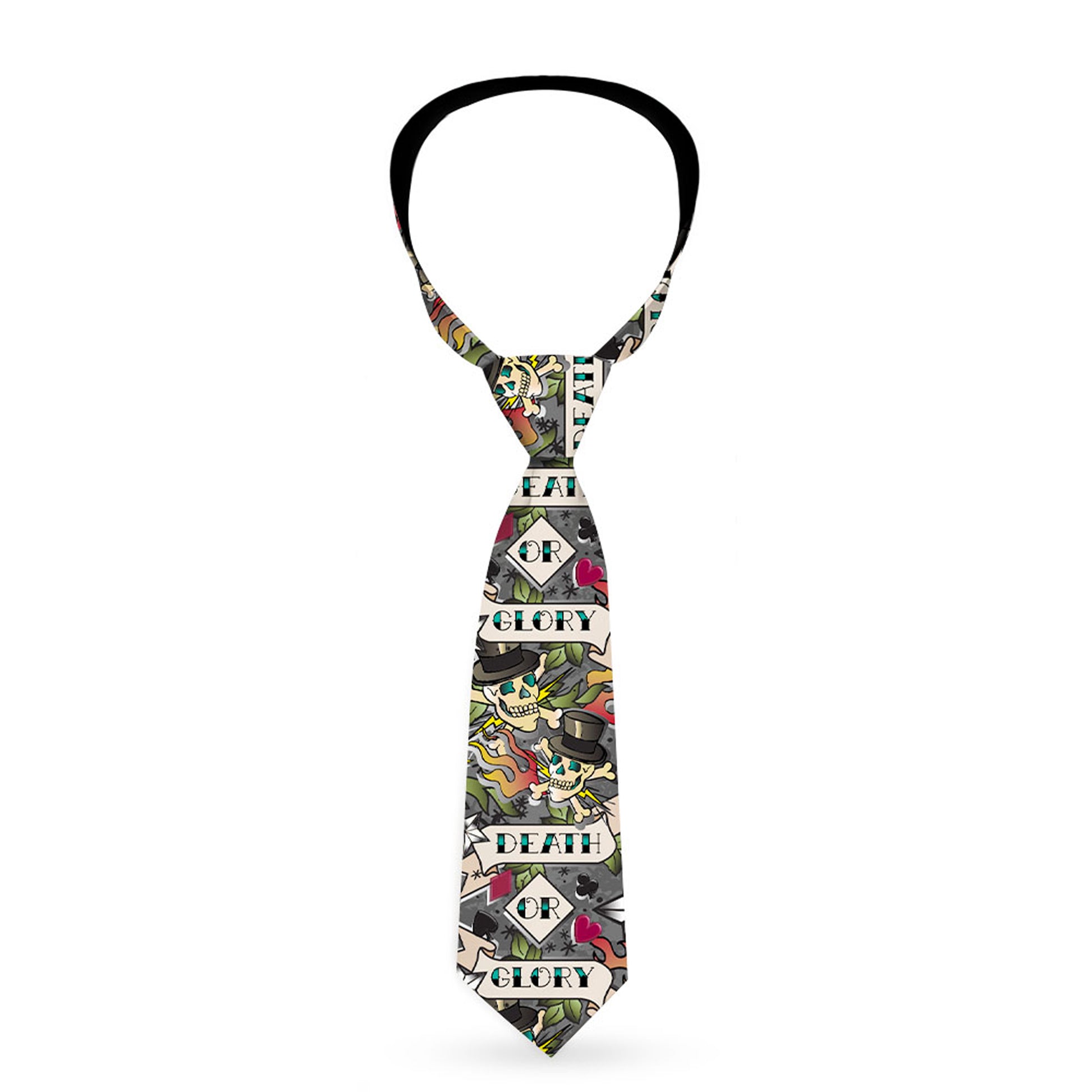 Buckle-Down Necktie - Death or Glory Gray Neckties Buckle-Down