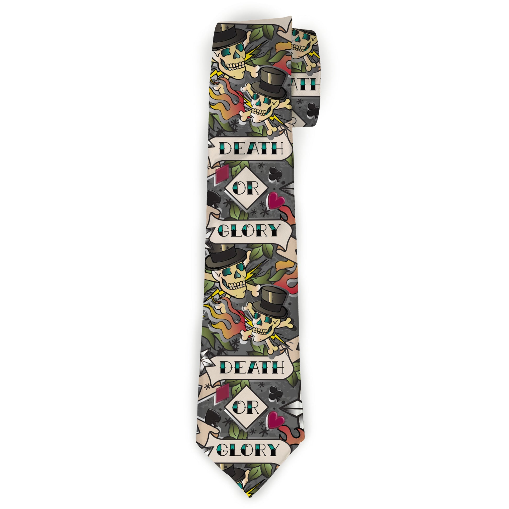 Buckle-Down Necktie - Death or Glory Gray Neckties Buckle-Down