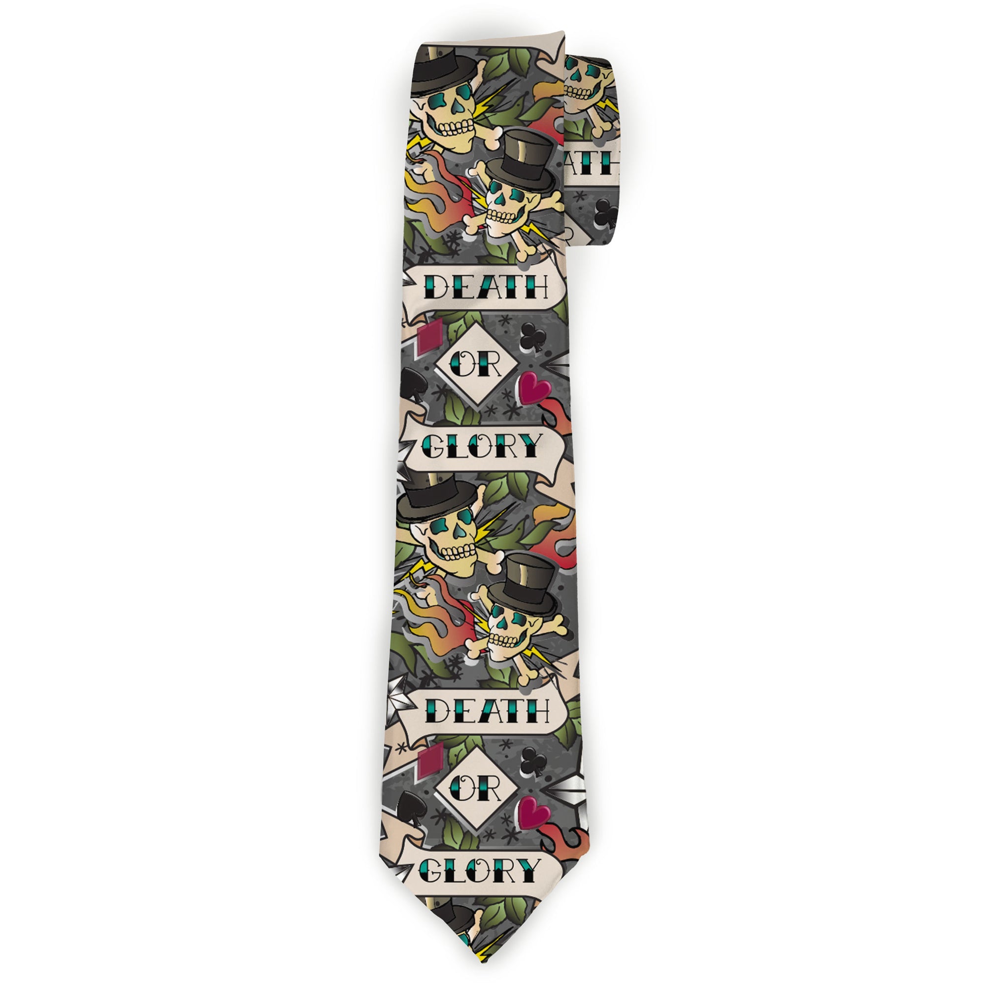 Buckle-Down Necktie - Death or Glory Gray Neckties Buckle-Down