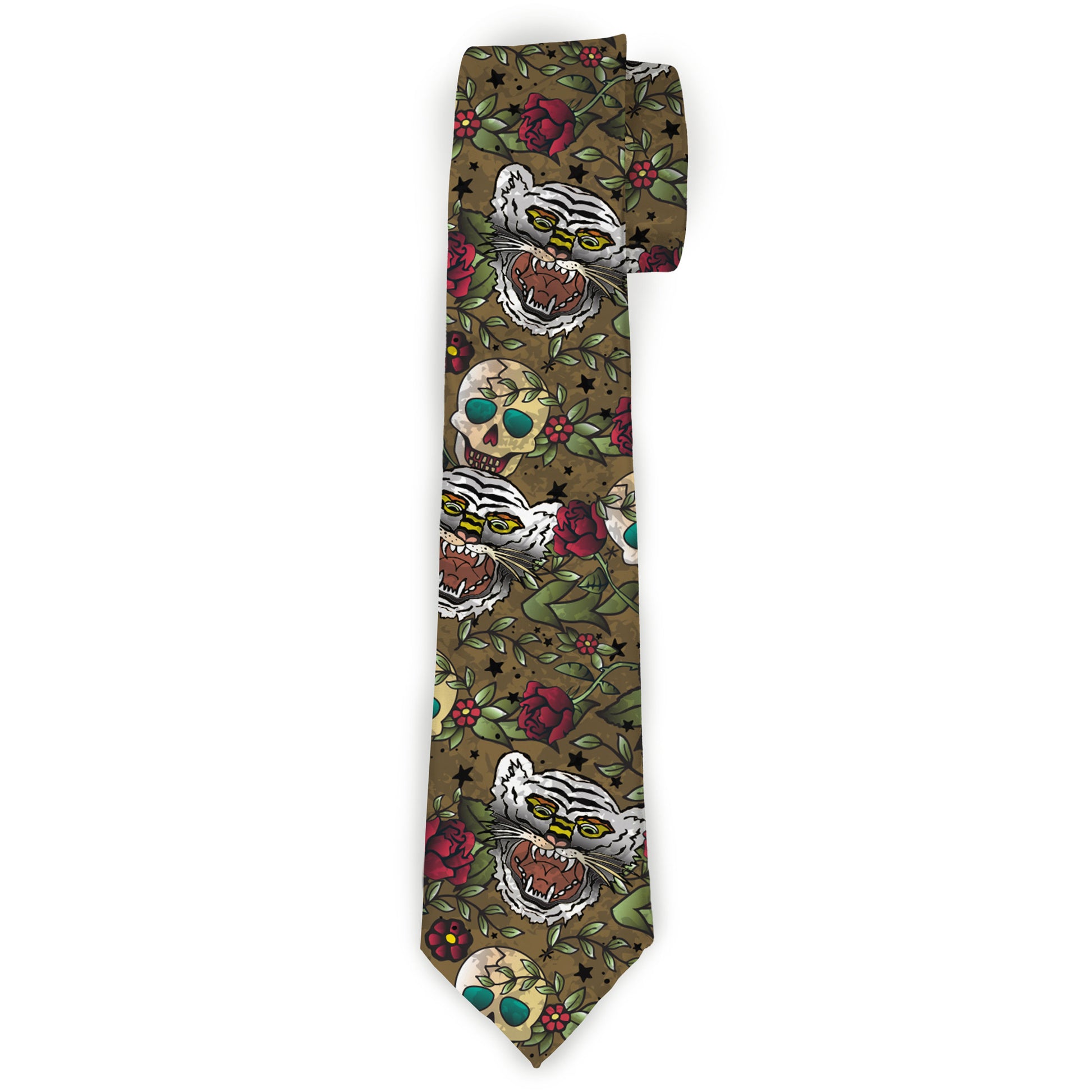 Buckle-Down Necktie - Death Before Dishonor C/U Olive Neckties Buckle-Down