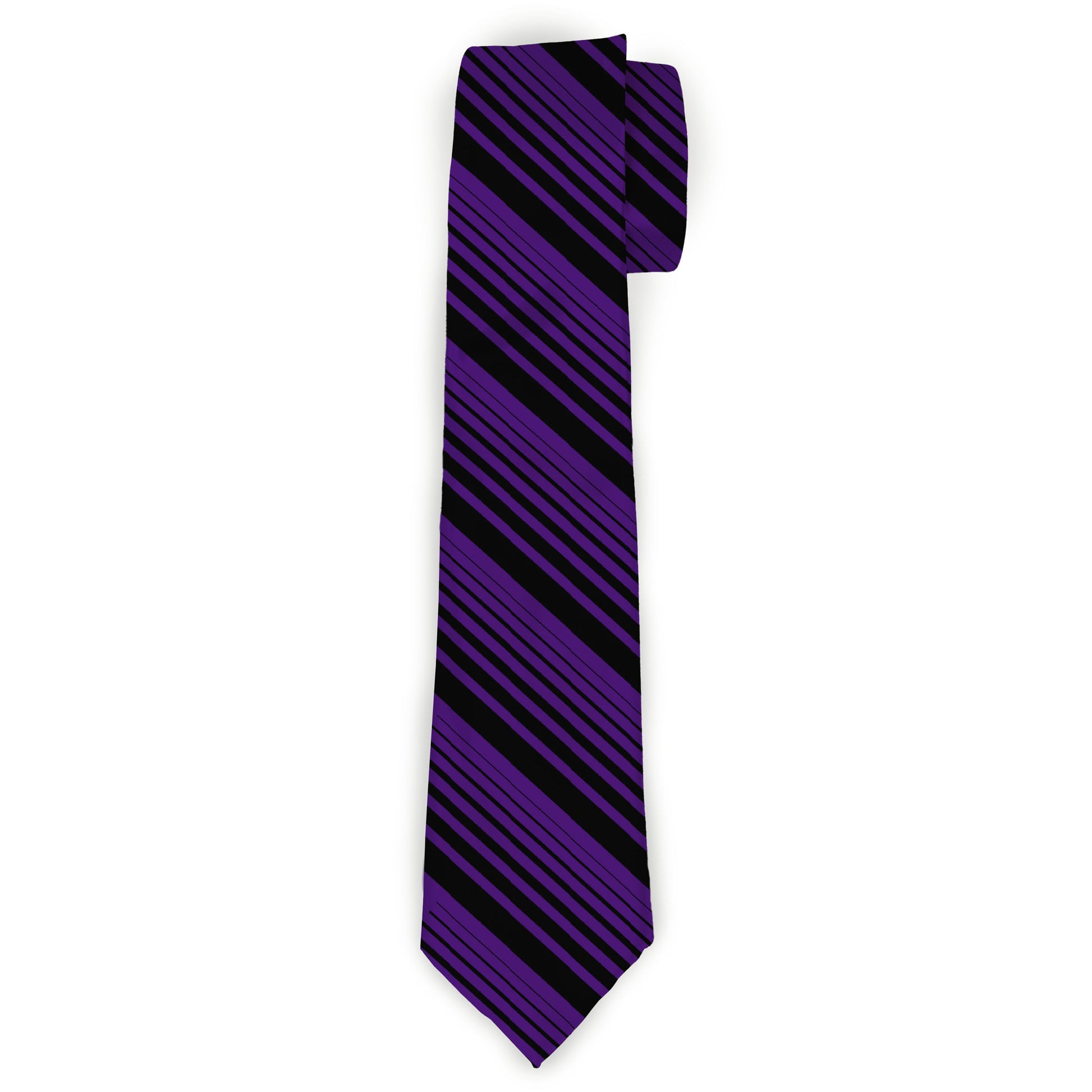 Necktie Standard - Diagonal Stripes Black/Purple Neckties Buckle-Down