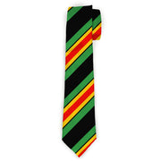 Buckle-Down Necktie - Diagonal Stripes Black/Green/Yellow/Red Neckties Buckle-Down