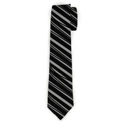Necktie Standard - Diagonal Stripes Scribble Gray/Black Neckties Buckle-Down
