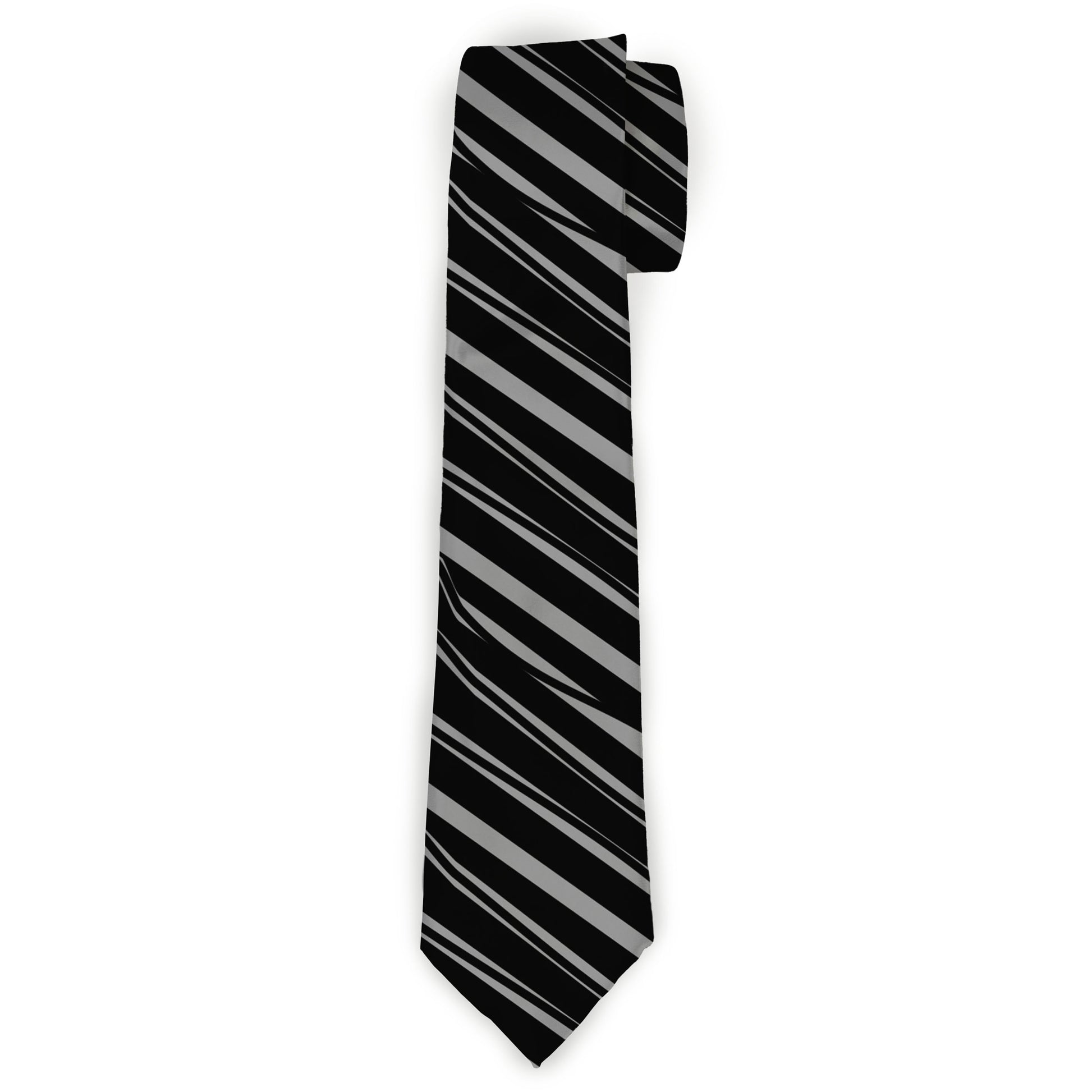 Necktie Standard - Diagonal Stripes Scribble Gray/Black Neckties Buckle-Down