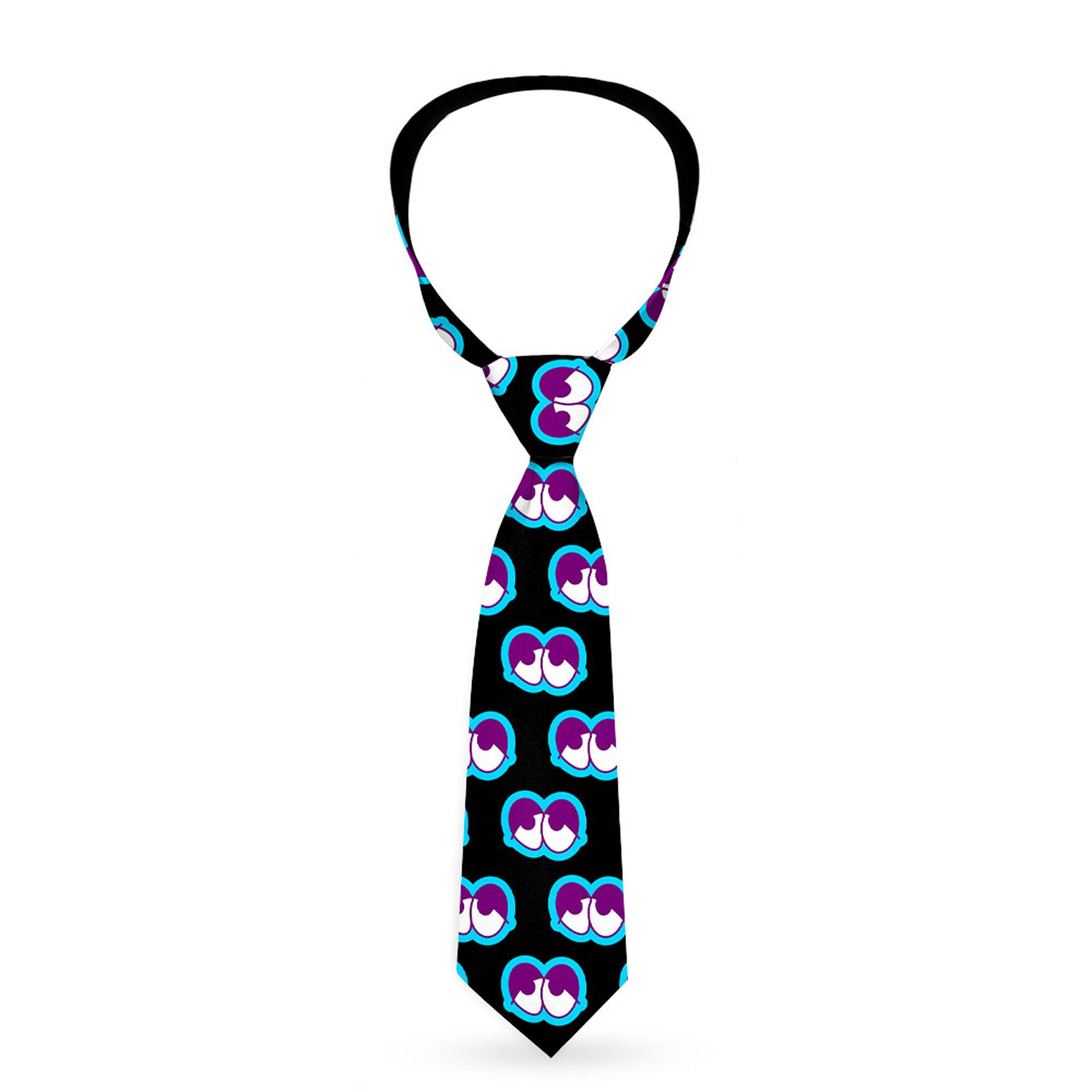 Buckle-Down Necktie - Dopey Eyes Black/Baby Blue/Purple Neckties Buckle-Down