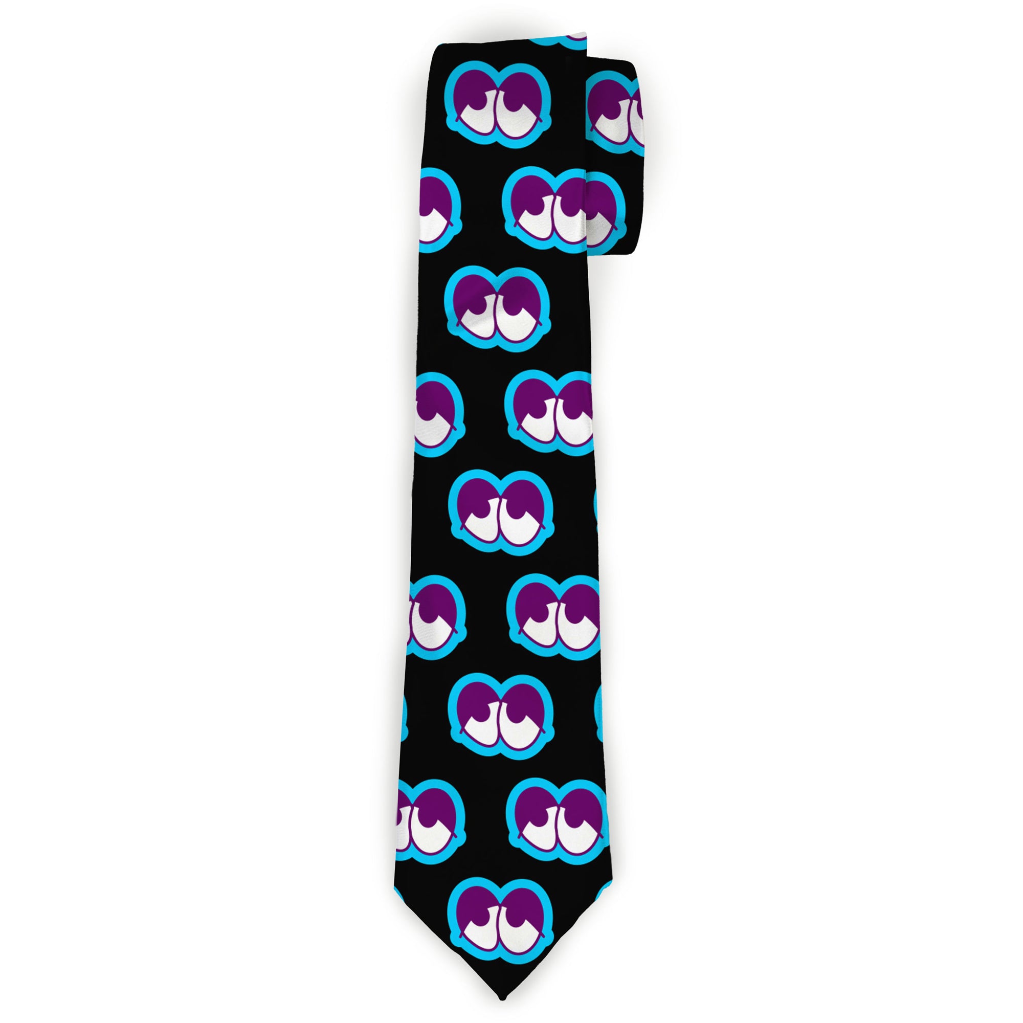 Buckle-Down Necktie - Dopey Eyes Black/Baby Blue/Purple Neckties Buckle-Down